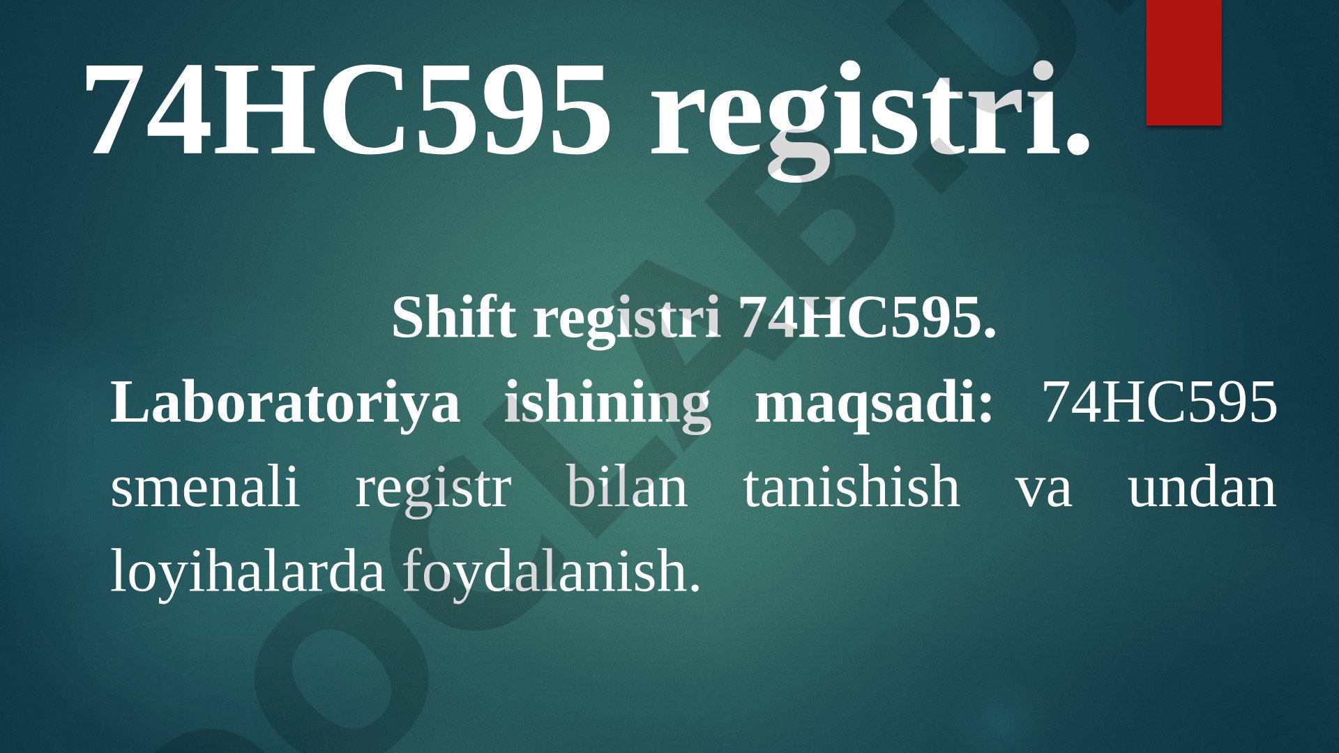 74HC595 smenali registri va undan foydalanish