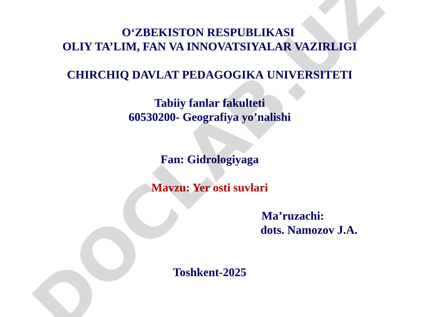 Yer osti suvlari