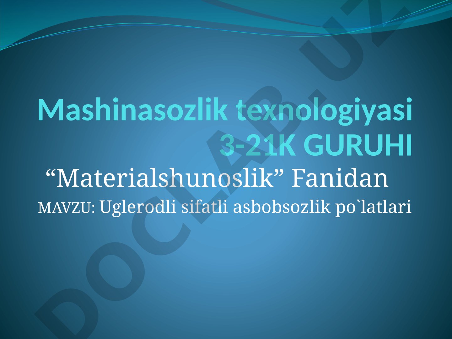 Uglerodli sifatli asobsozlik po'latlari