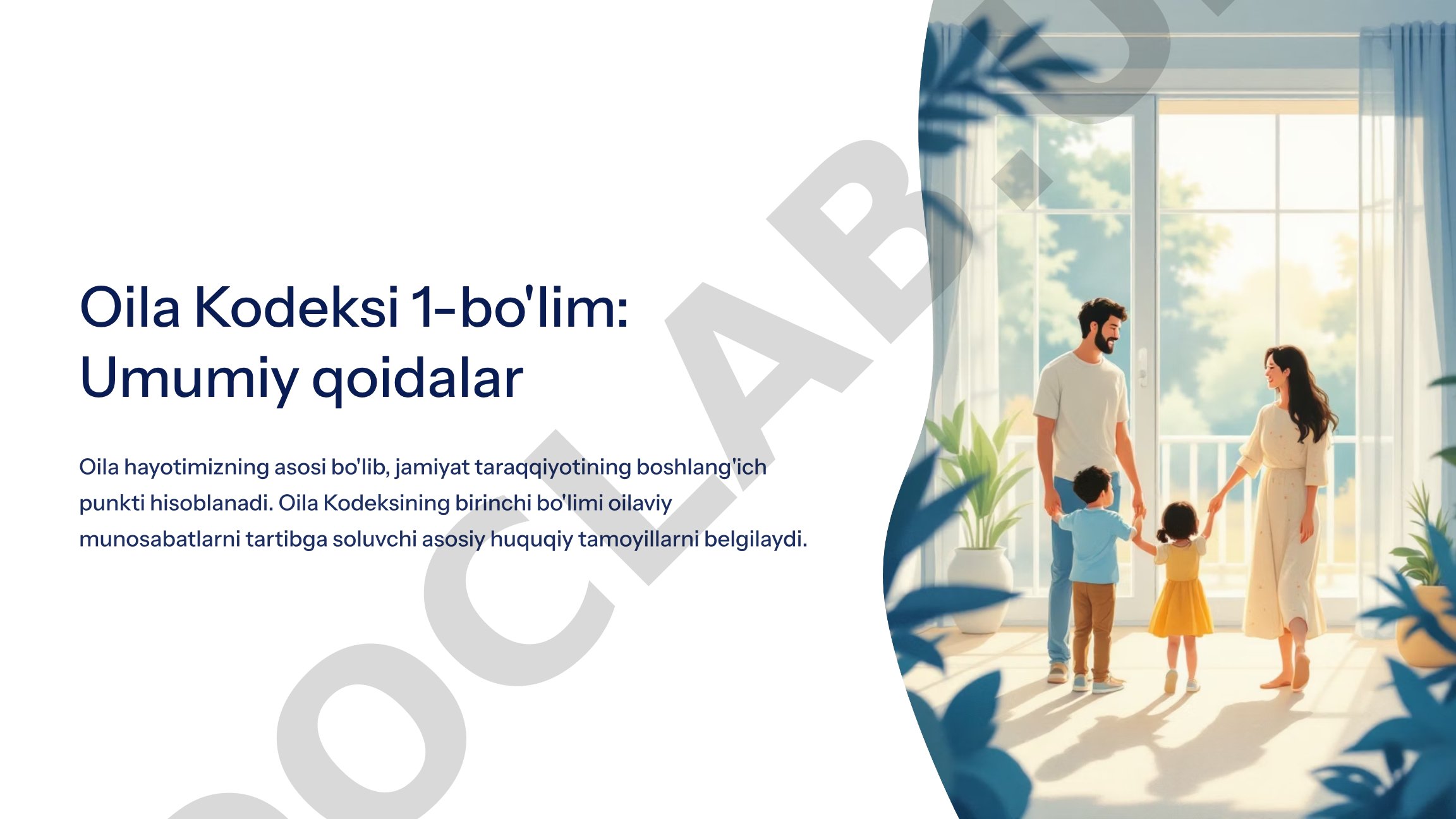 Oila Kodeksi 1-bo'lim: Umumiy qoidalar