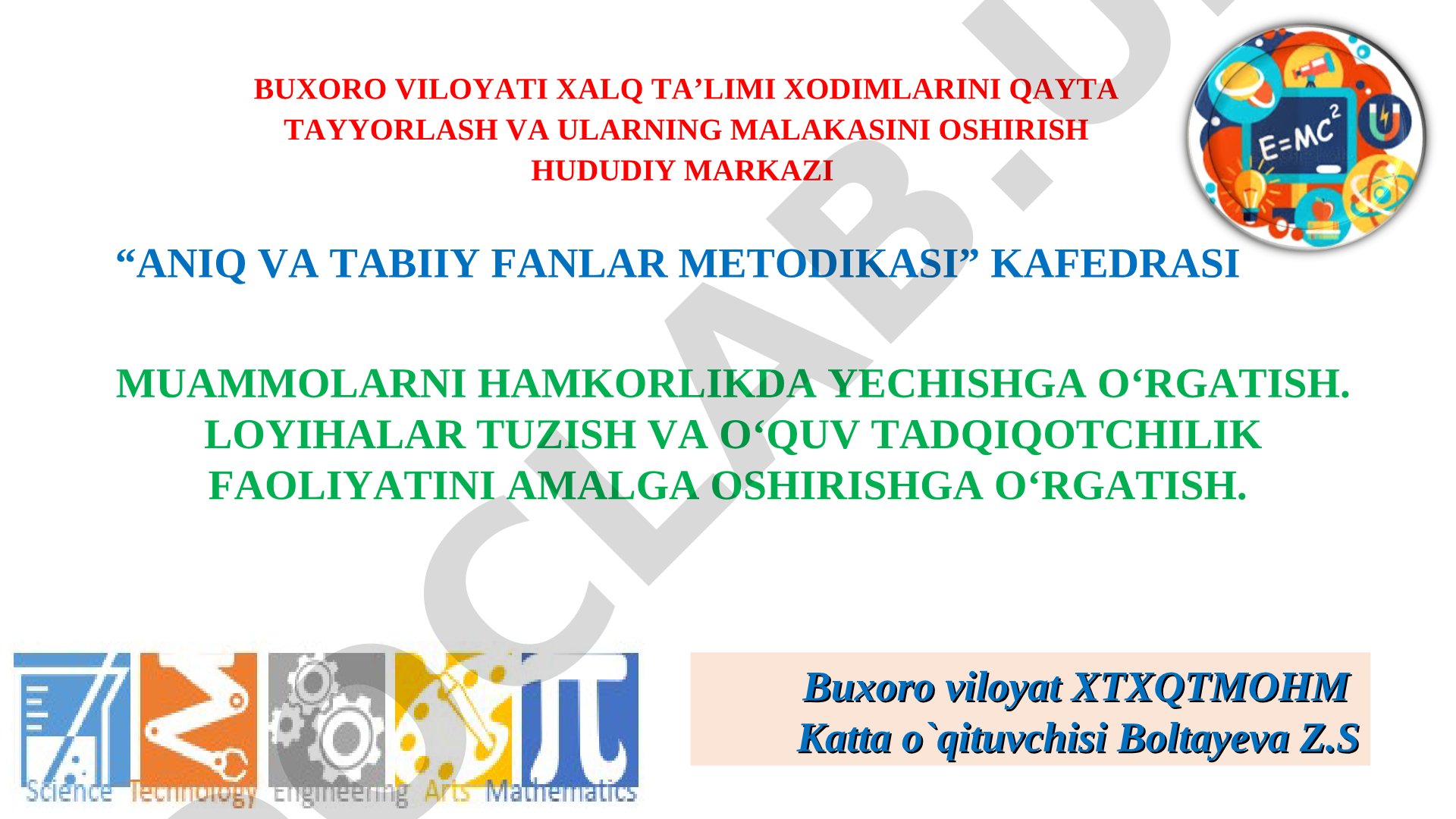 Muammolarni hamkorlikda yechishga o‘rgatish. Loyihalar tuzish va o‘quv tadqiqotchilik faoliyatini amalga oshirishga o‘rgatish.