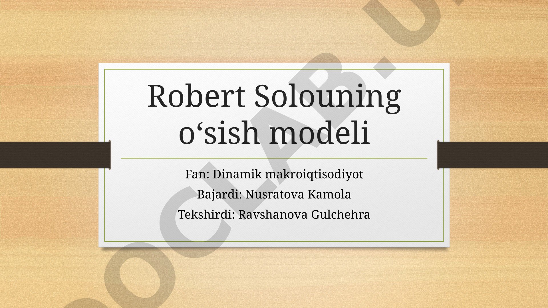 Robert Solouning oʻsish modeli