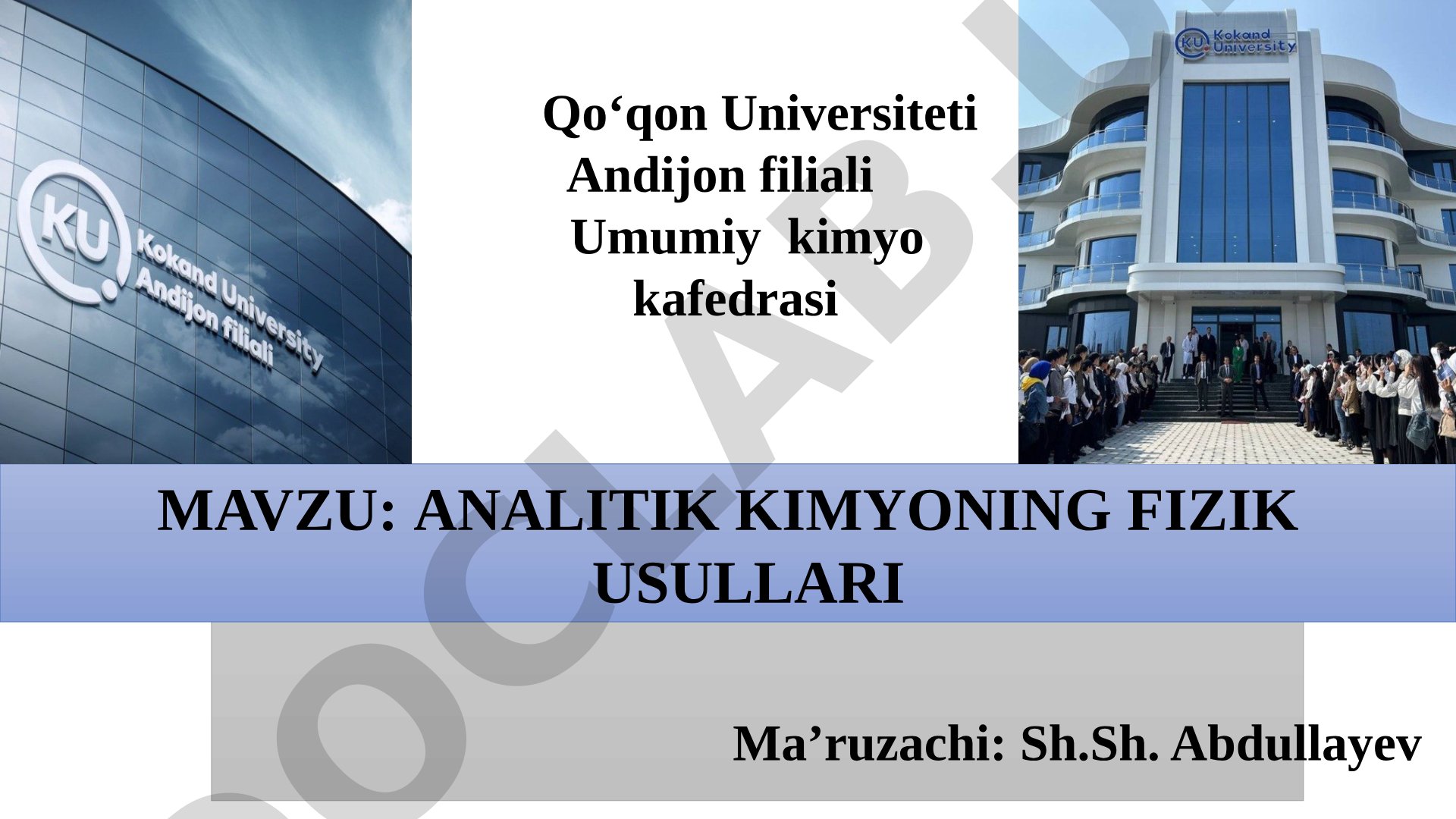 Analitik kimyoning fizik usullari