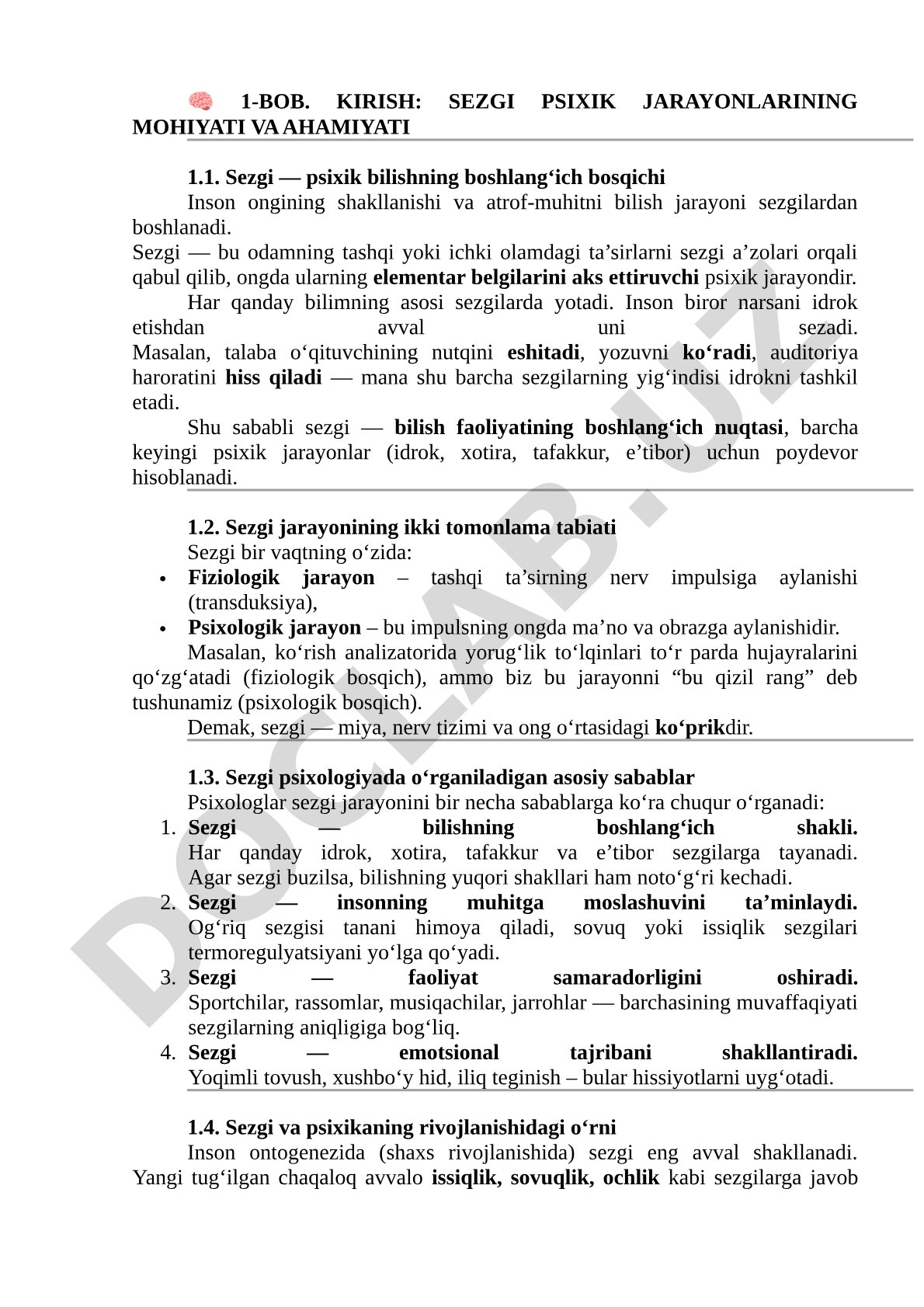 Sezgi psixik jarayonlarining mohiyati va ahamiyati