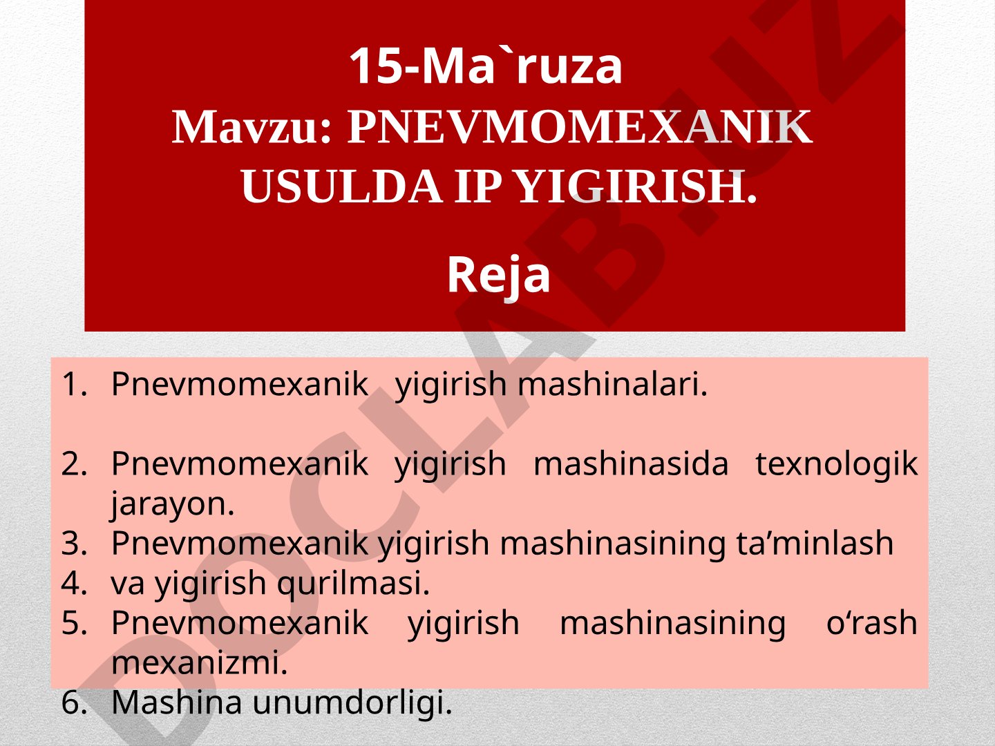 Pnevmomexanik usulda ip yigirish