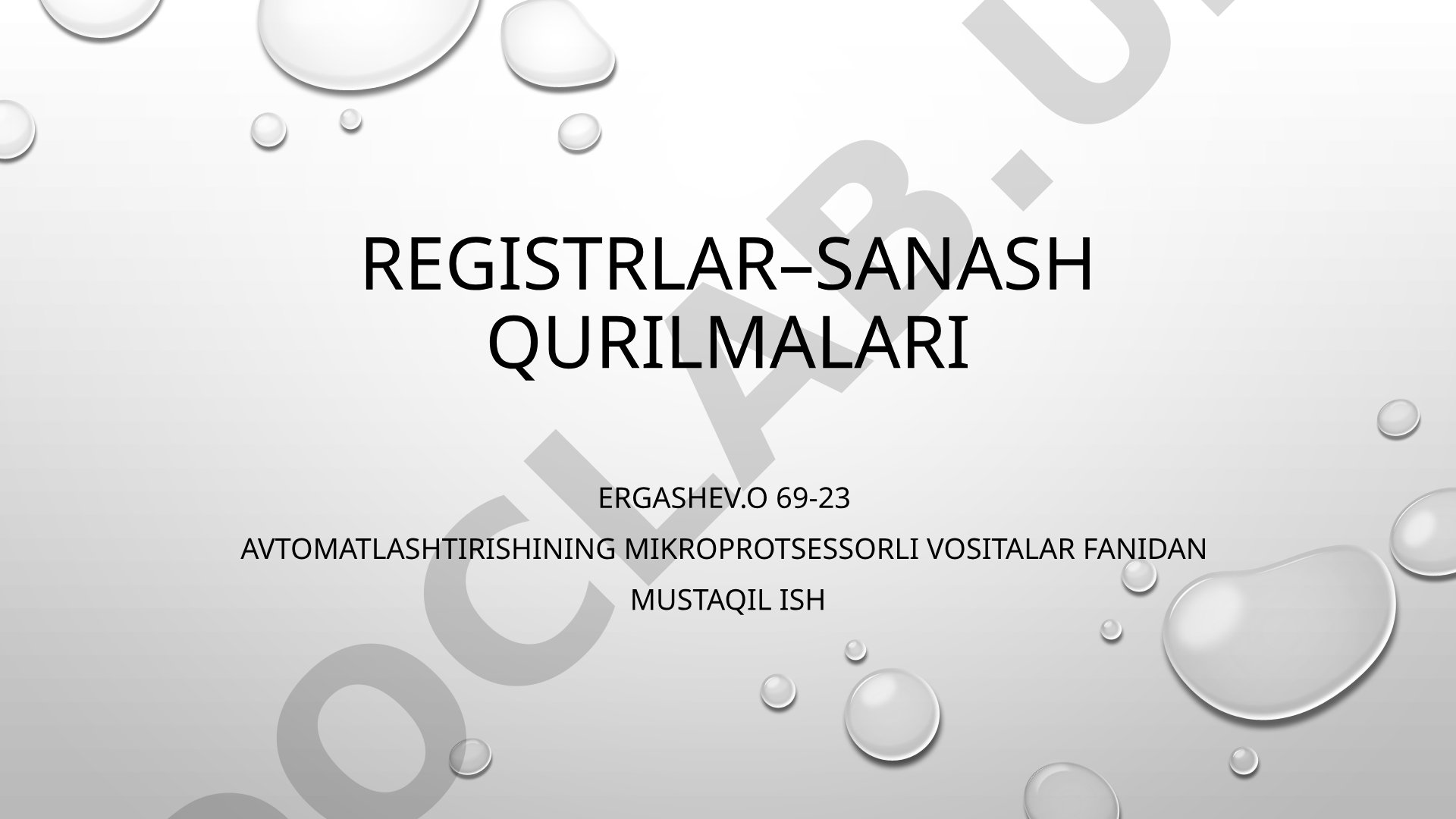 Registrlar – sanash qurilmalari