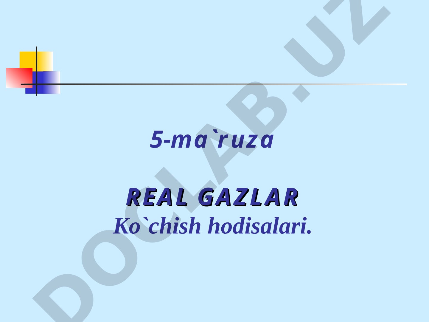 Real gazlar Ko`chish hodisalari