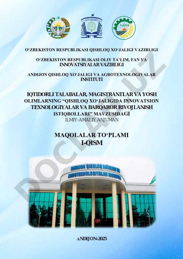 Qishloq xo'jaligida innovatsion texnologiyalar va barqaror rivojlanish istiqbollari