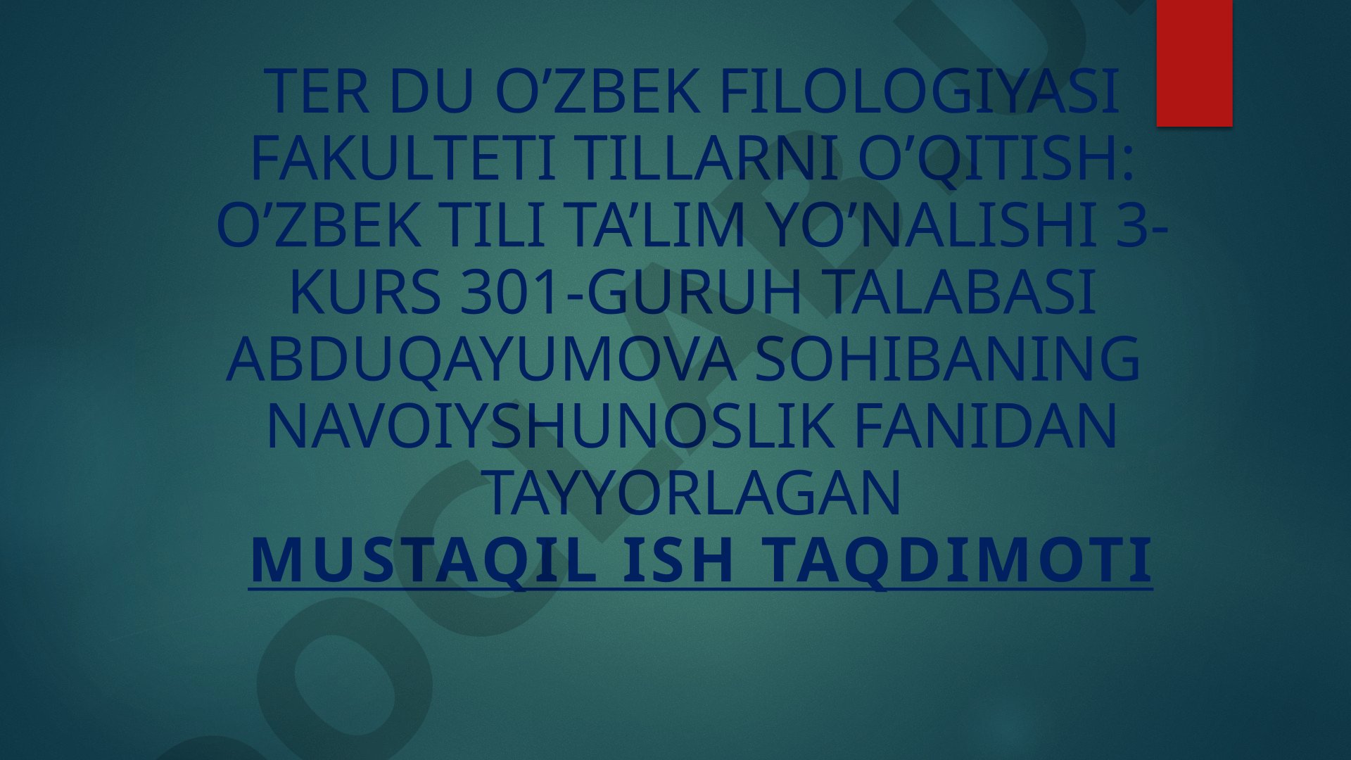 Nizomiy, Xusrav Dehlaviy, Jomiy va Navoiy Xamsalari haqida taqdimot