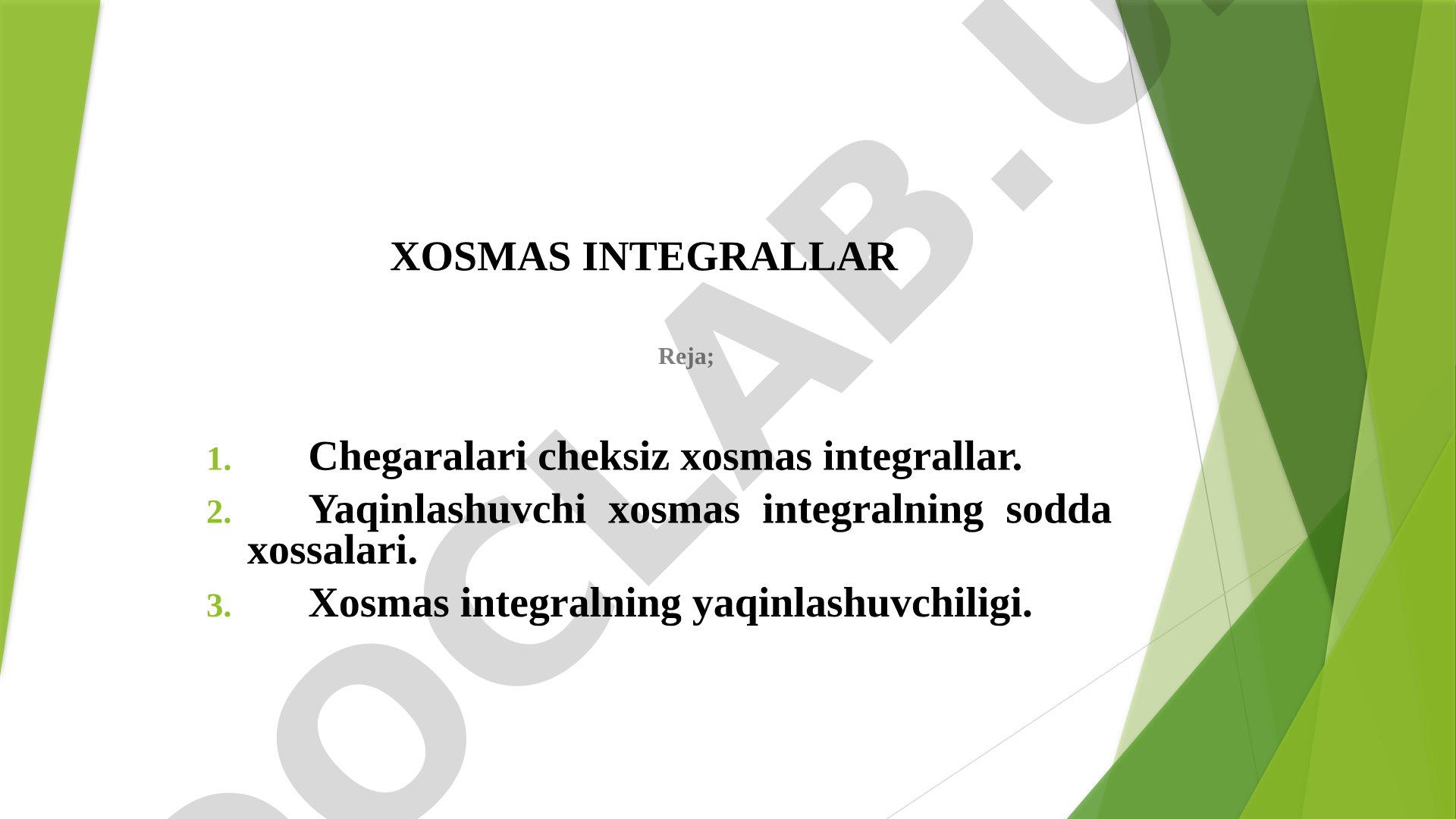 Xosmas integrallar