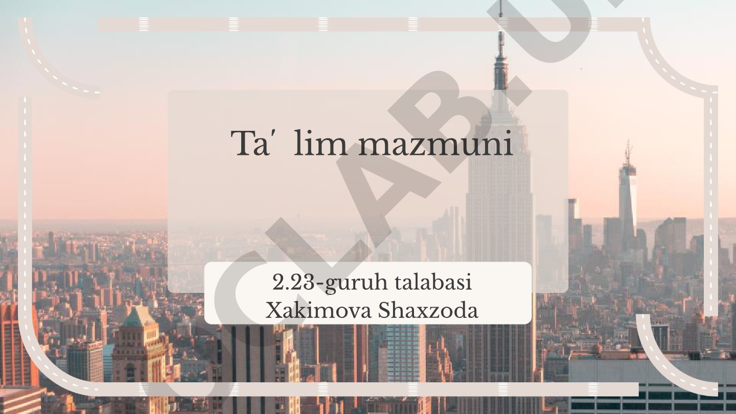 Ta'lim maqsadlari, vazifalari, innovatsiyalar, nazariya va amaliyot aloqasi yoritilgan