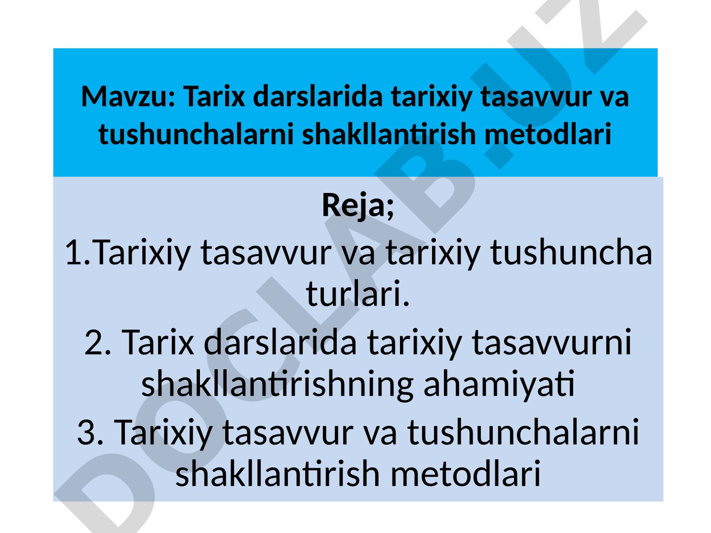 Tarix darslarida tarixiy tasavvur va tushunchalarni shakllantirish metodlari