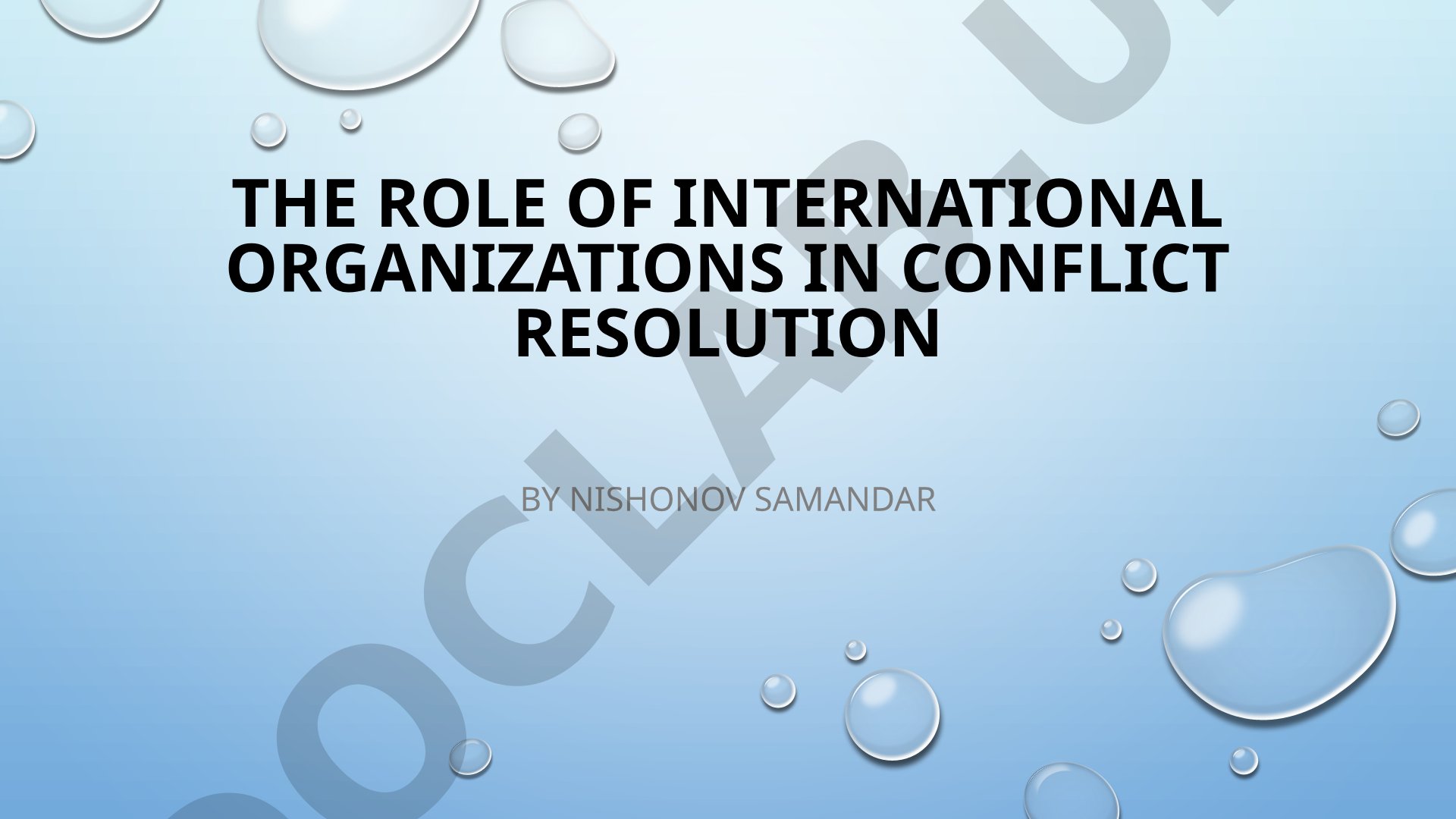 The Role of International Organizations in Conflict Resolution