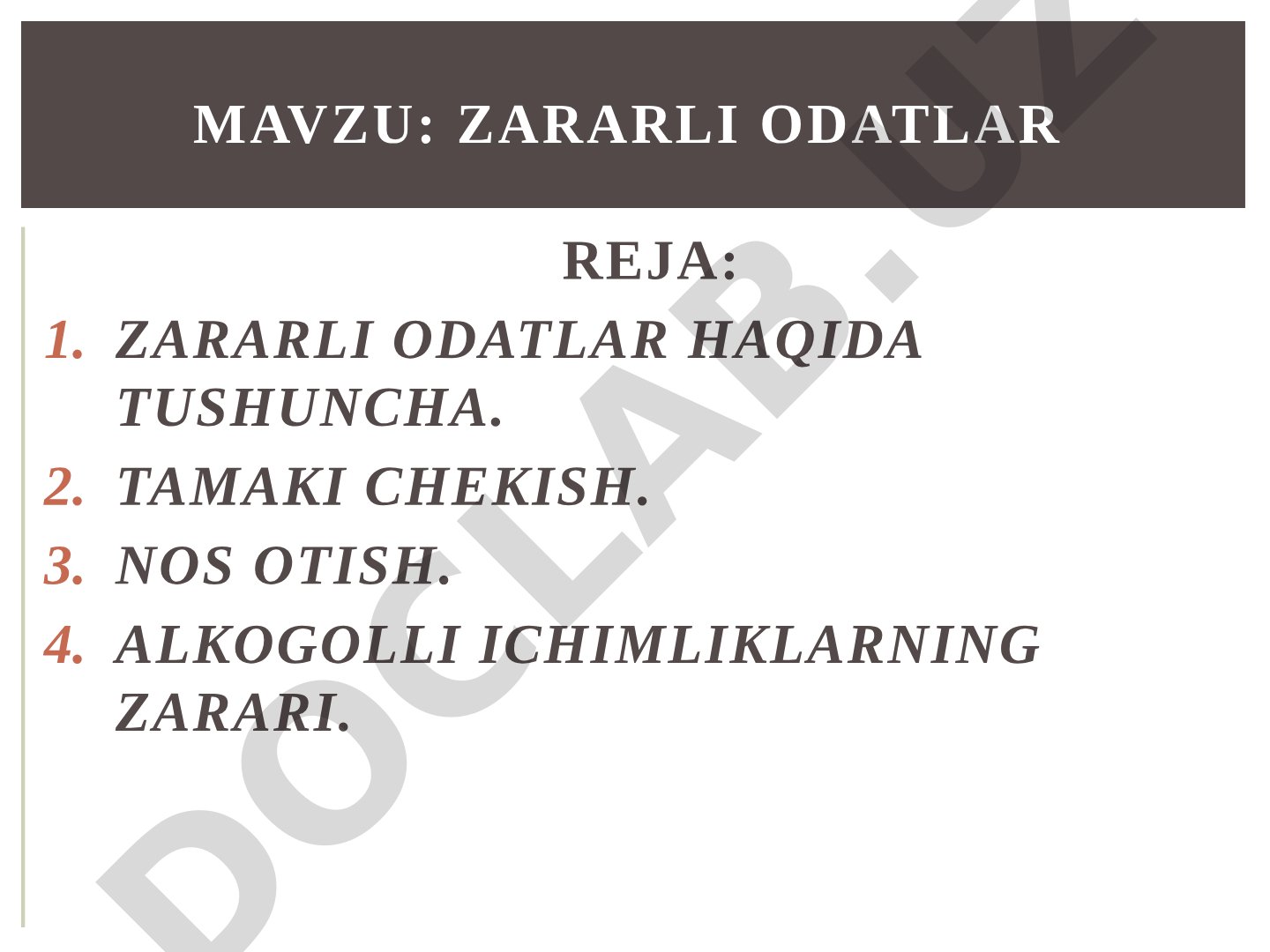 Zararli odatlar haqida tushuncha