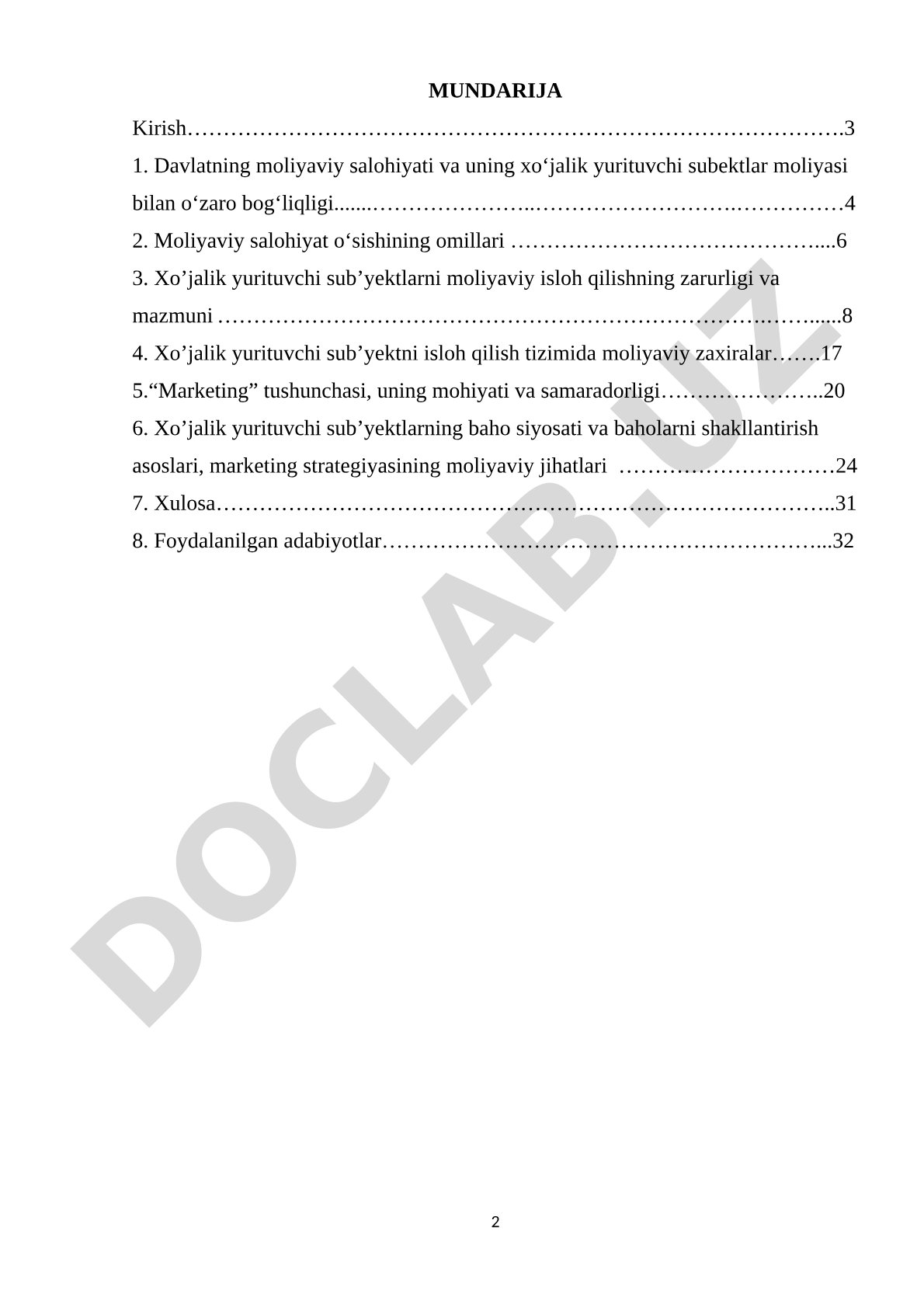 Xо’jаlik yurituvchi subektlаrning mаrketing strаtegiyаsi