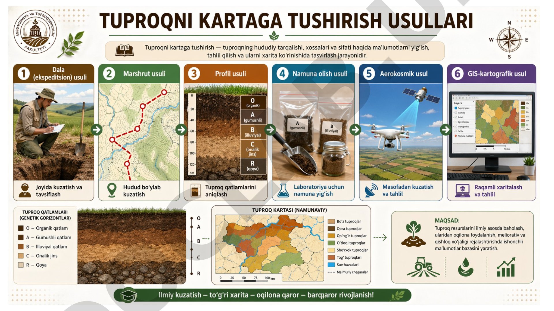 Tuproqni kartaga tushirish usullari