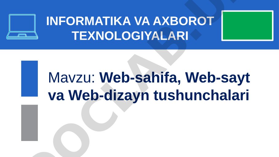 Web-sahifa, Web-sayt va Web-dizayn tushunchalari