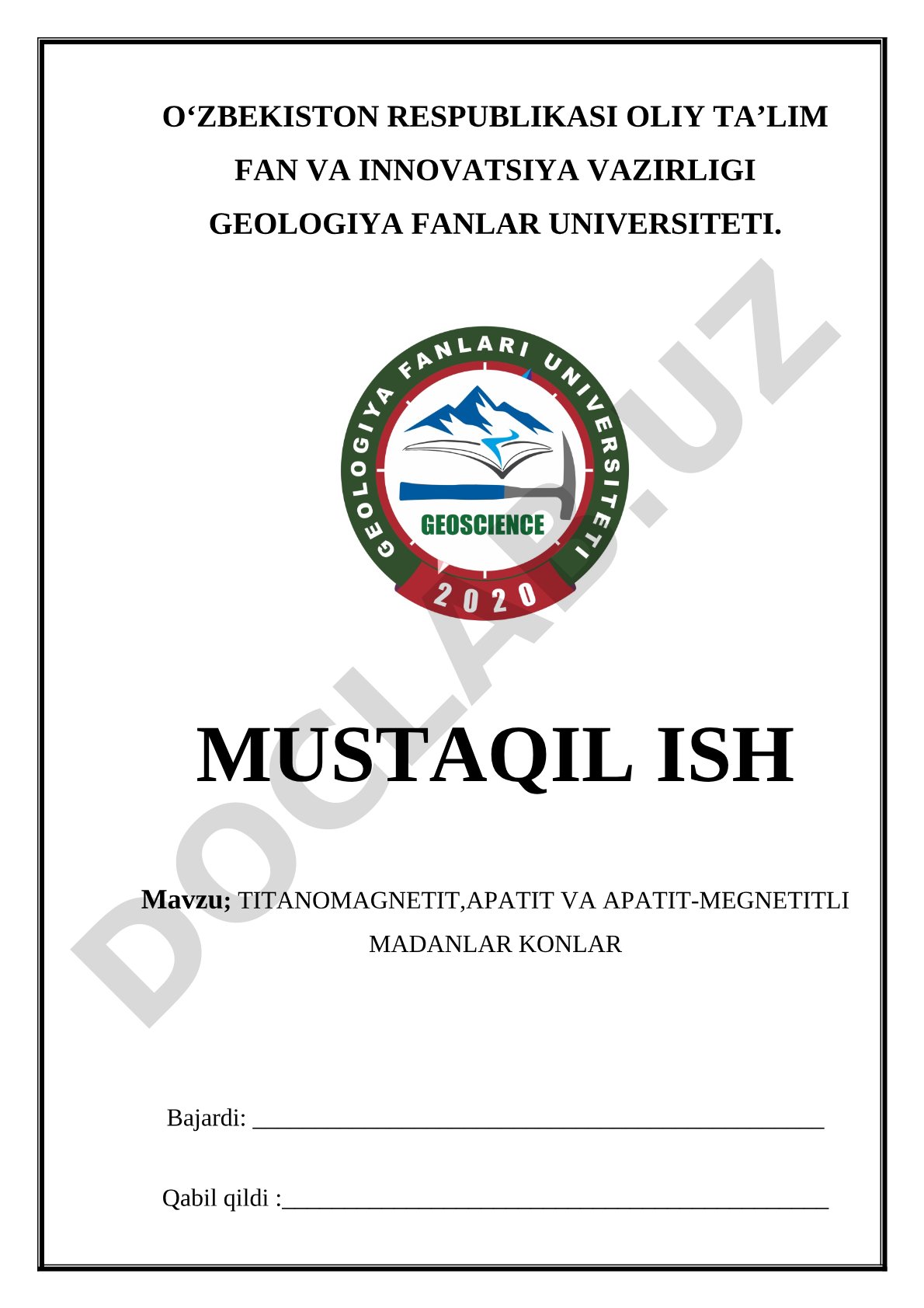 Titanomagnetit, apatit va apatit-megnetitli madanlar konlar