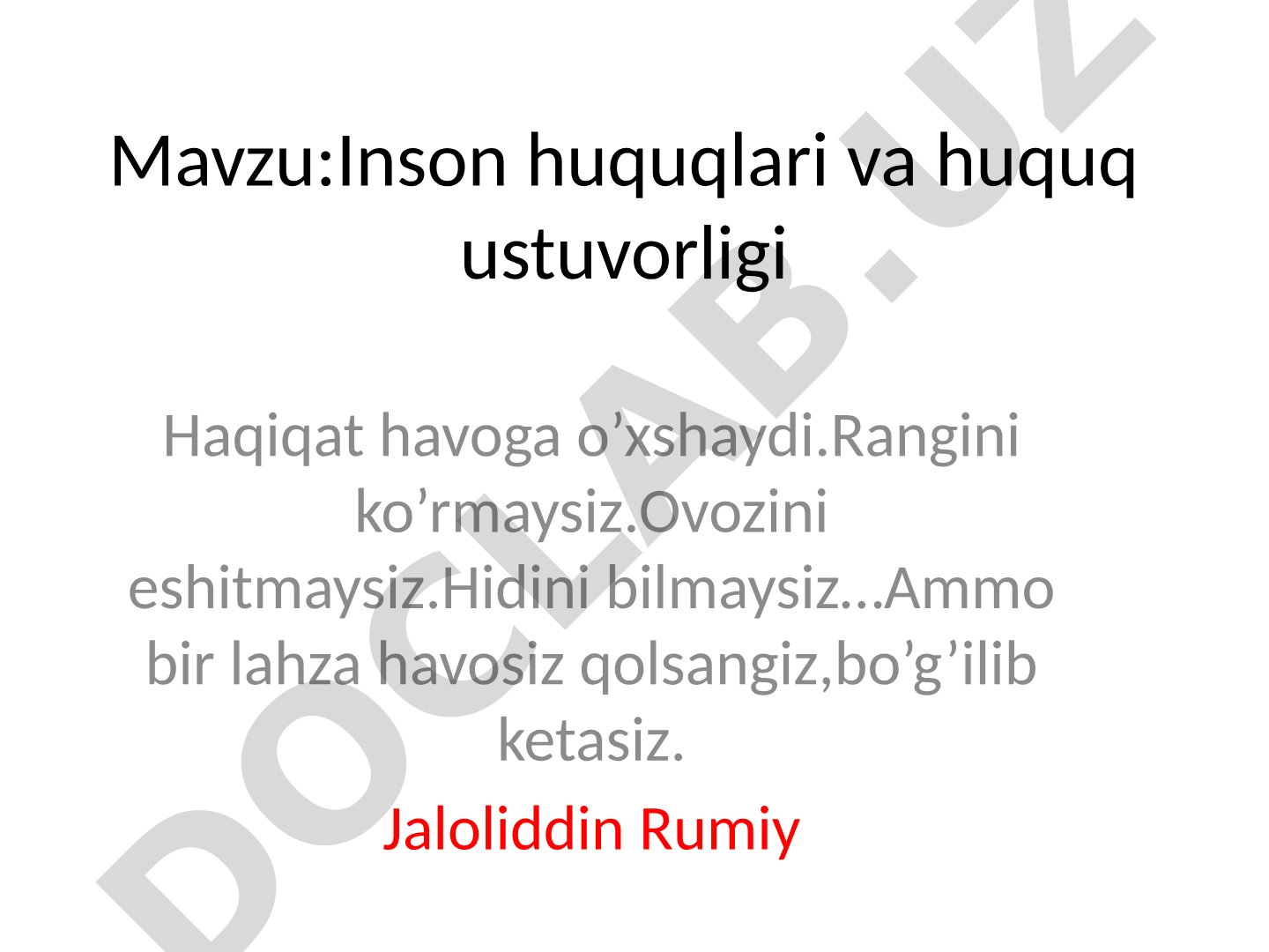 Inson huquqlari va huquq ustuvorligi