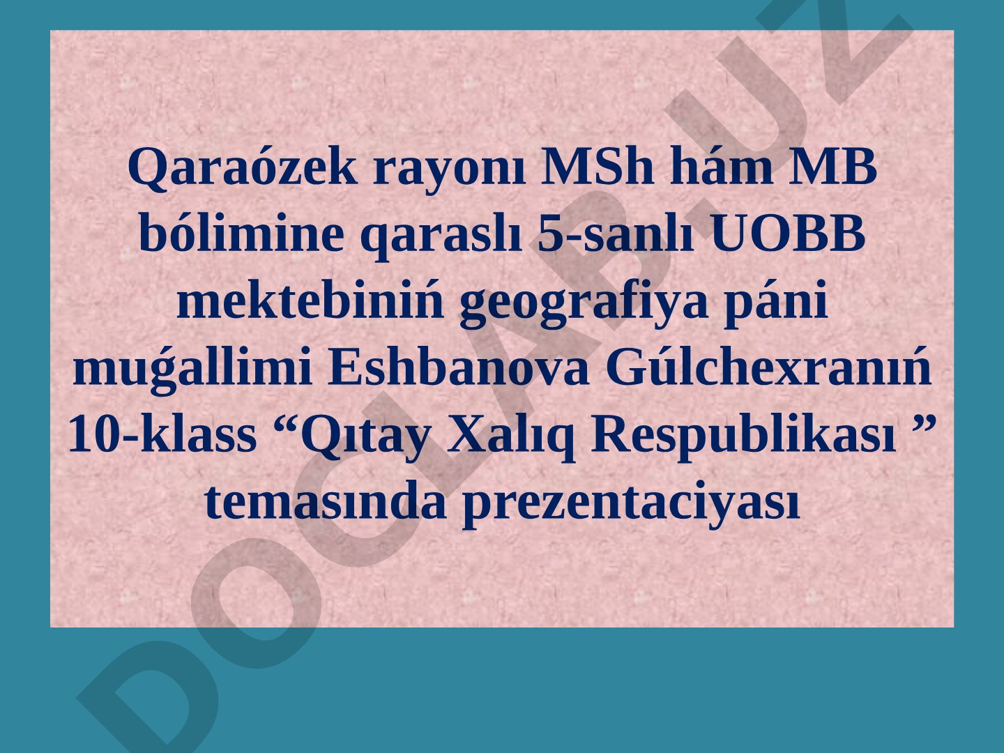 Qıtay Xalıq Respublikası
