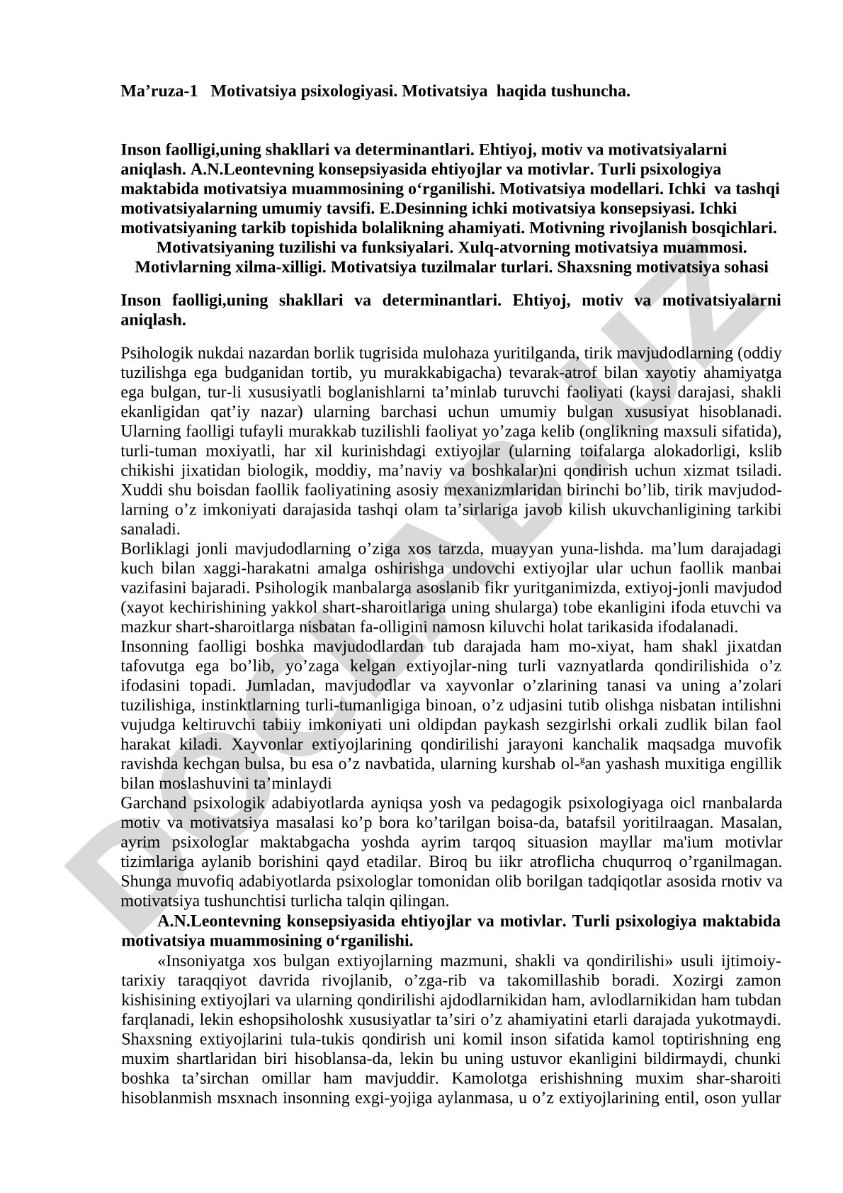 Motivatsiya psixologiyasi