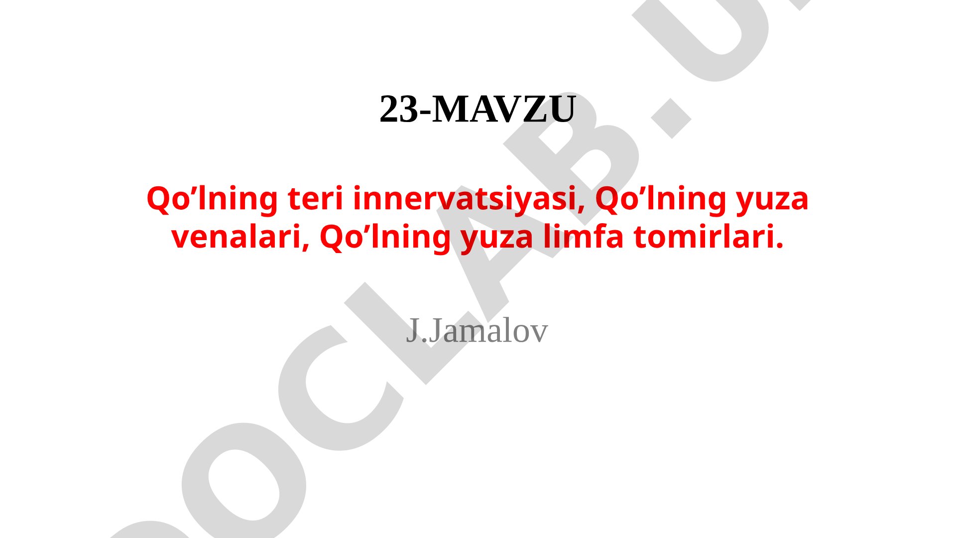 Qo'lning teri innervatsiyasi, yuza venalari va limfa tomirlari