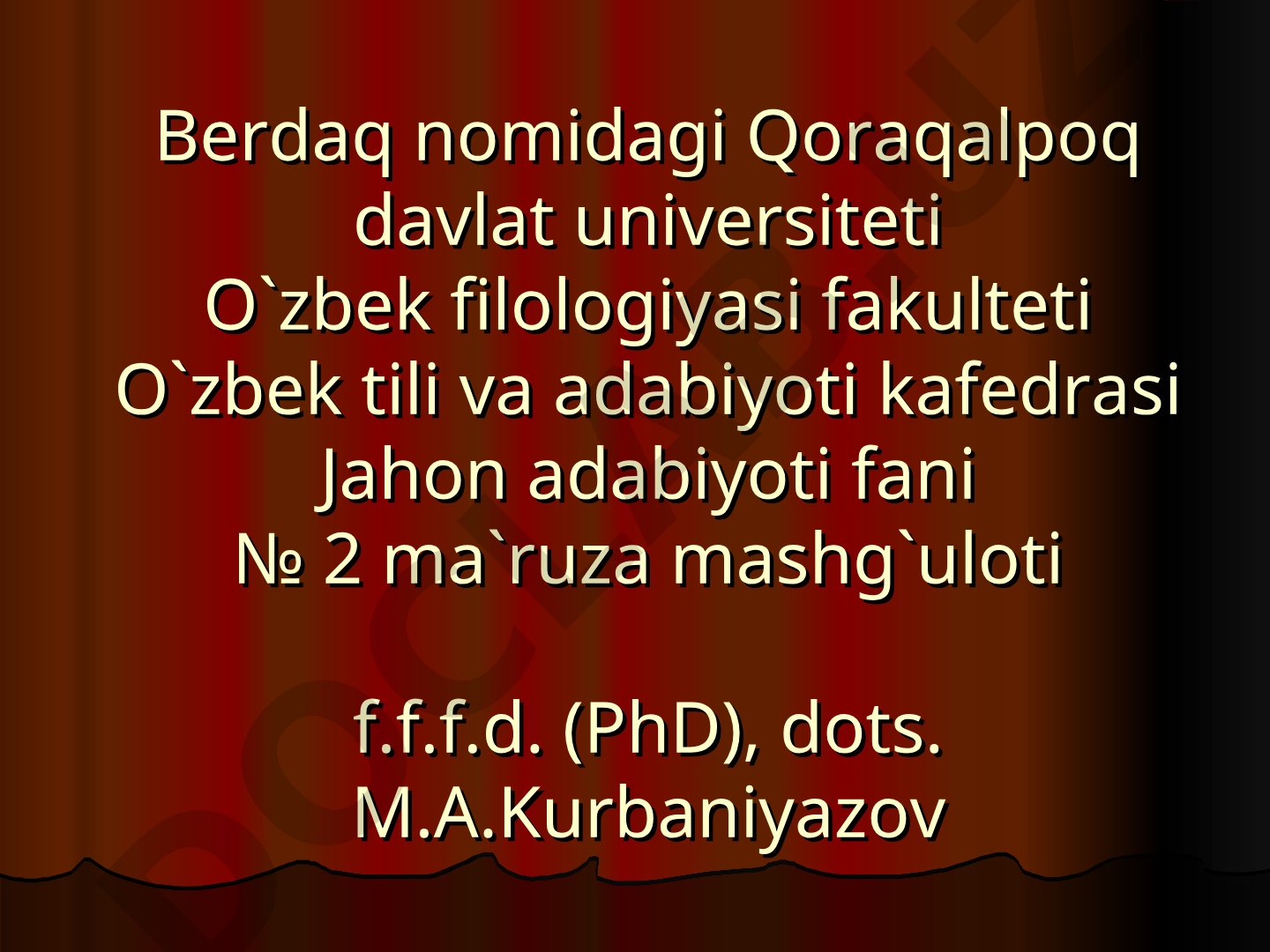 Qadimgi Sharq va Antik adabiyot. Antik davr dramasi