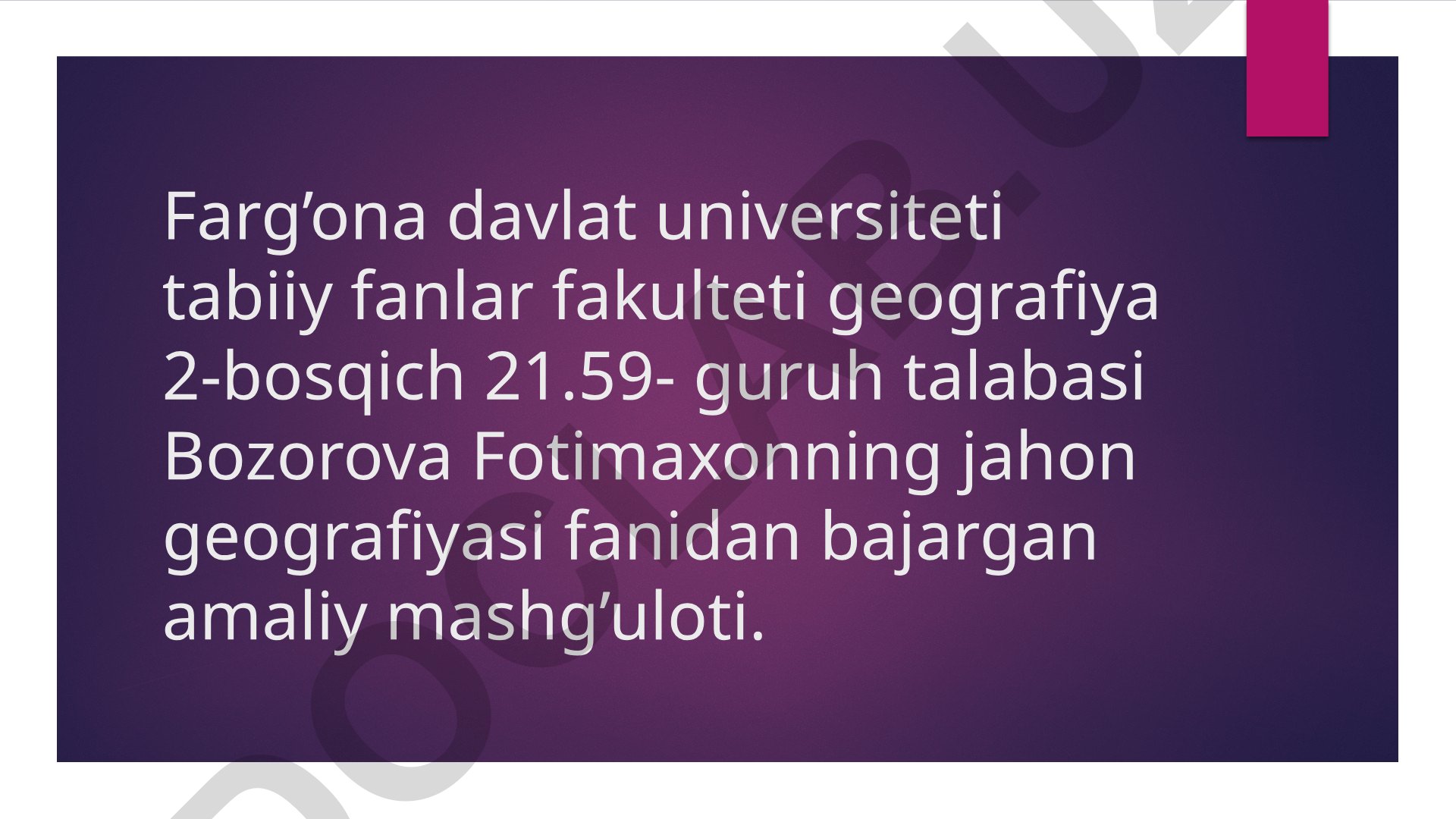 Dunyo okeanlari o'simlik va hayvonot dunyosi elektron foto albomi