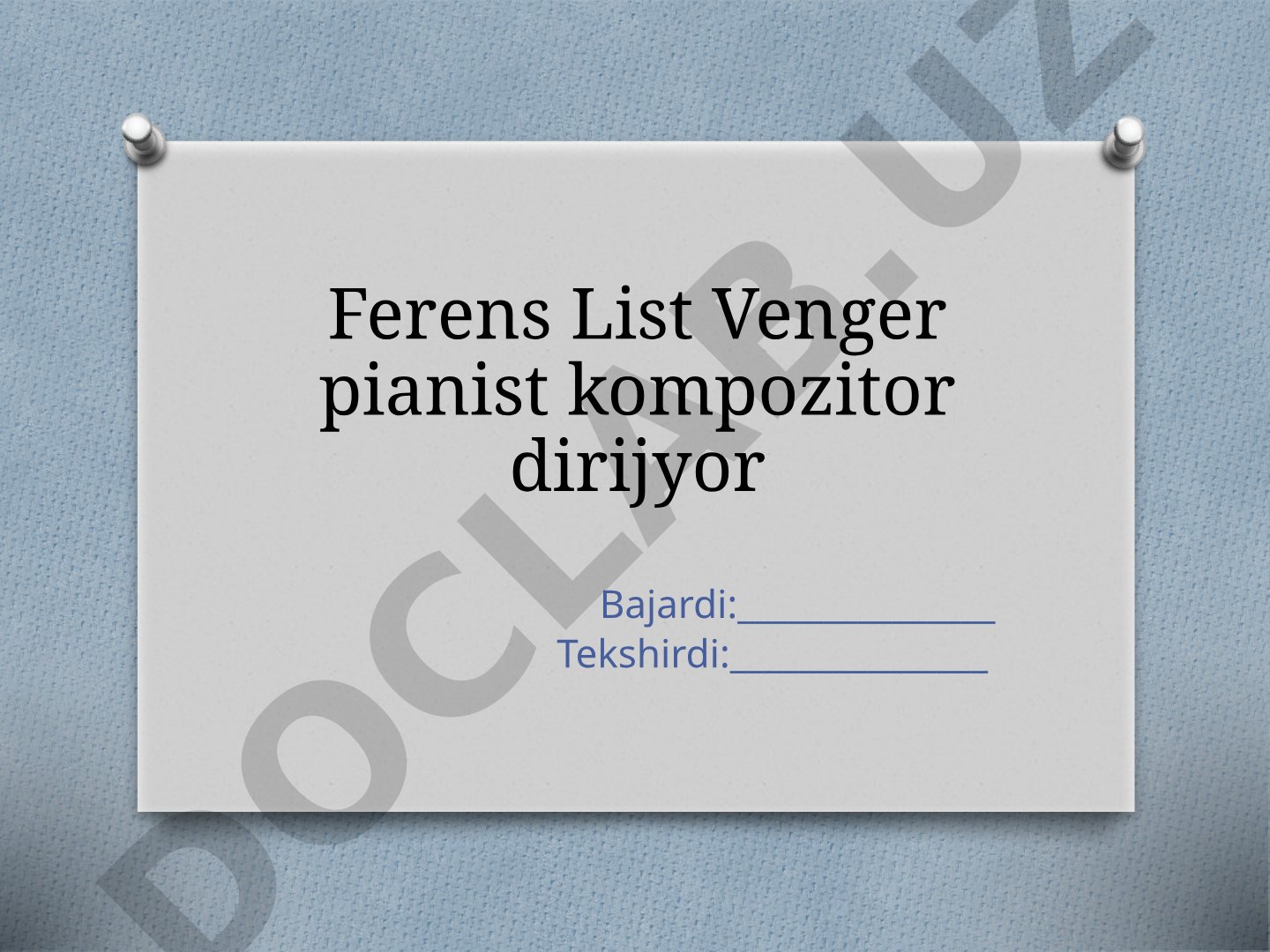 Ferens List Venger pianist kompozitor dirijyor