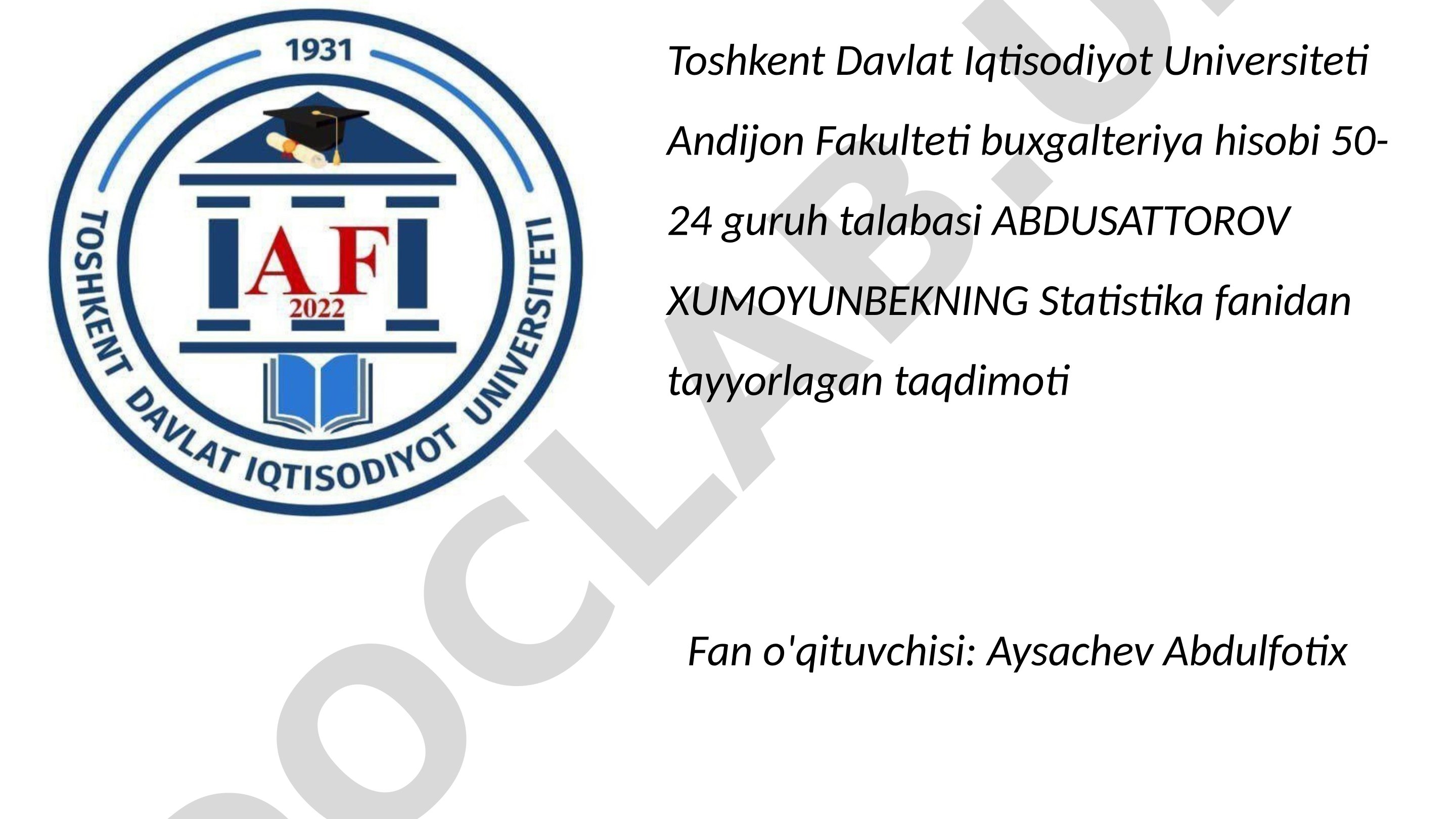 Statistik maʼlumotlarni jadval va grafiklarda tasvirlash