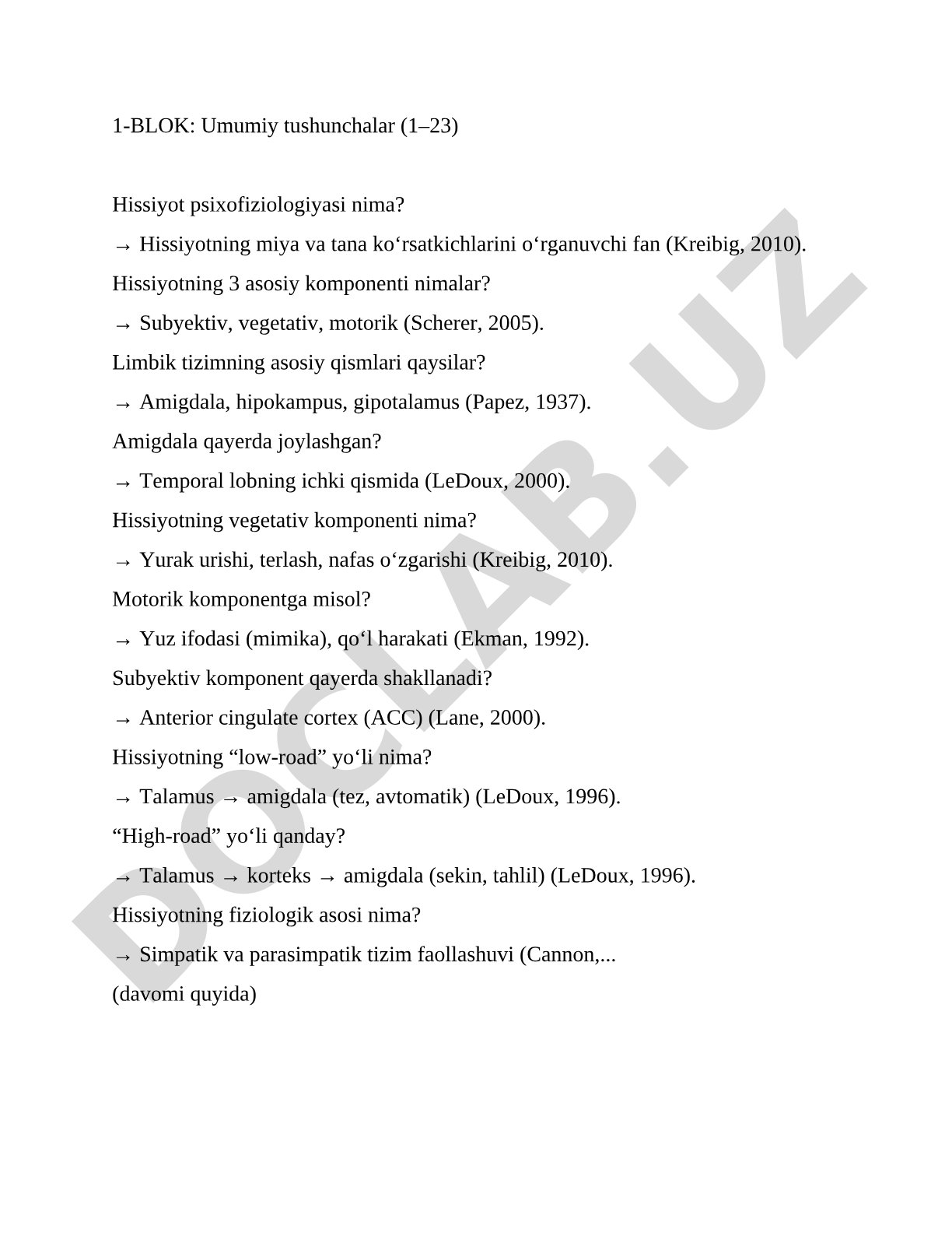Hissiyot psixofiziologiyasi: asosiy tushunchalar, nazariyalar va komponentlar