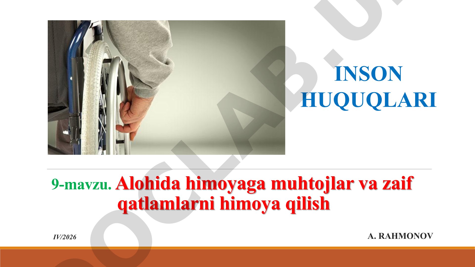 Alohida himoyaga muhtojlar va zaif qatlamlarni himoya qilish