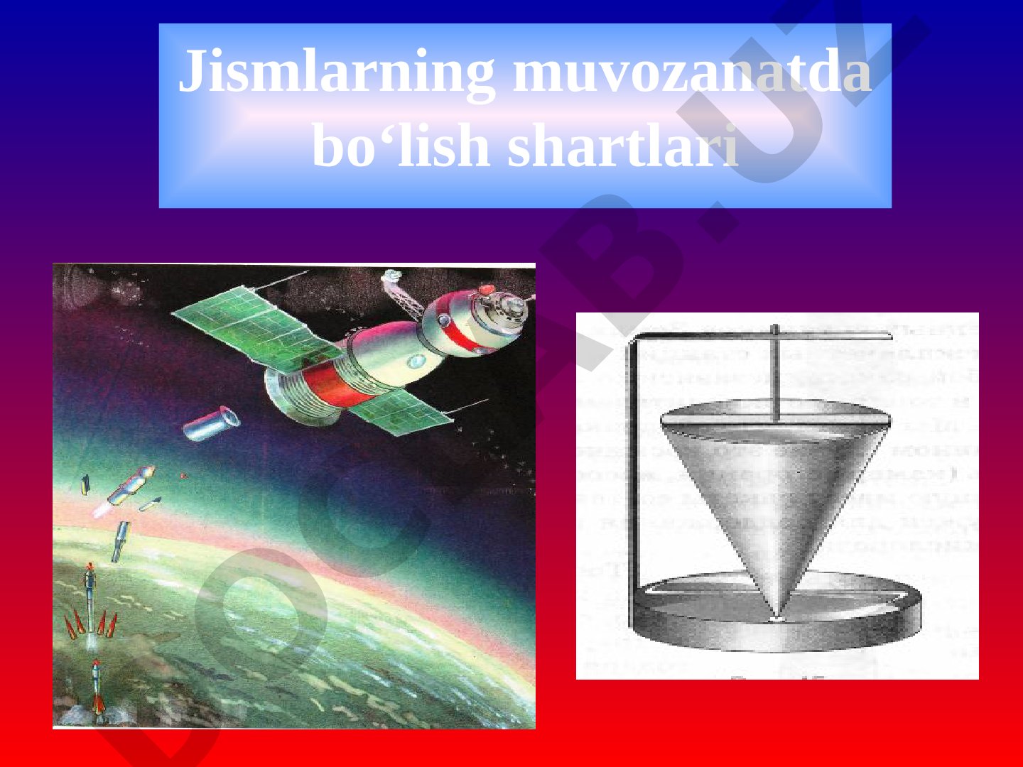Jismlarning muvozanatda bo‘lish shartlari