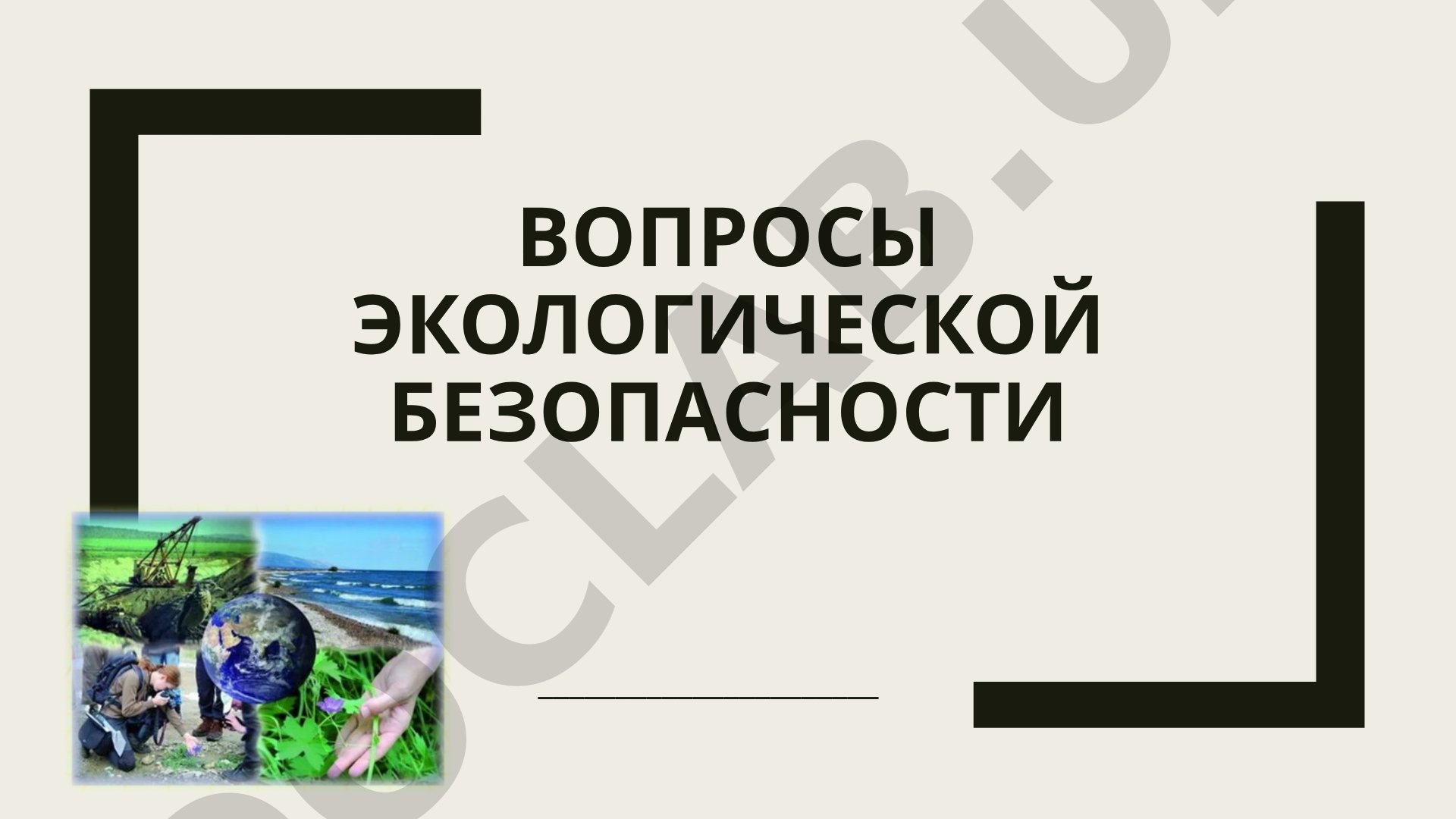 Вопросы экологической безопасности