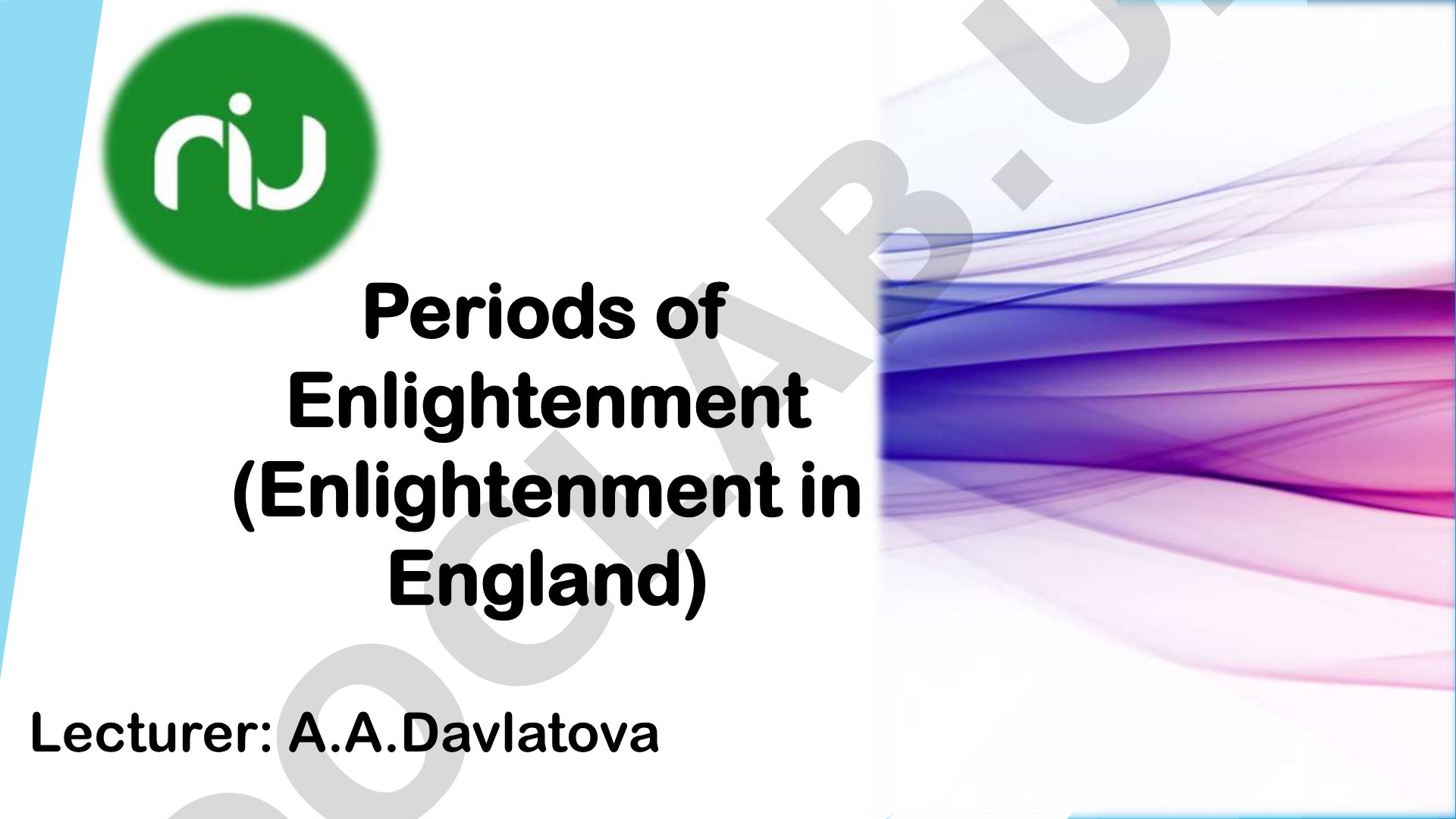 Periods of Enlightenment (Enlightenment in England)