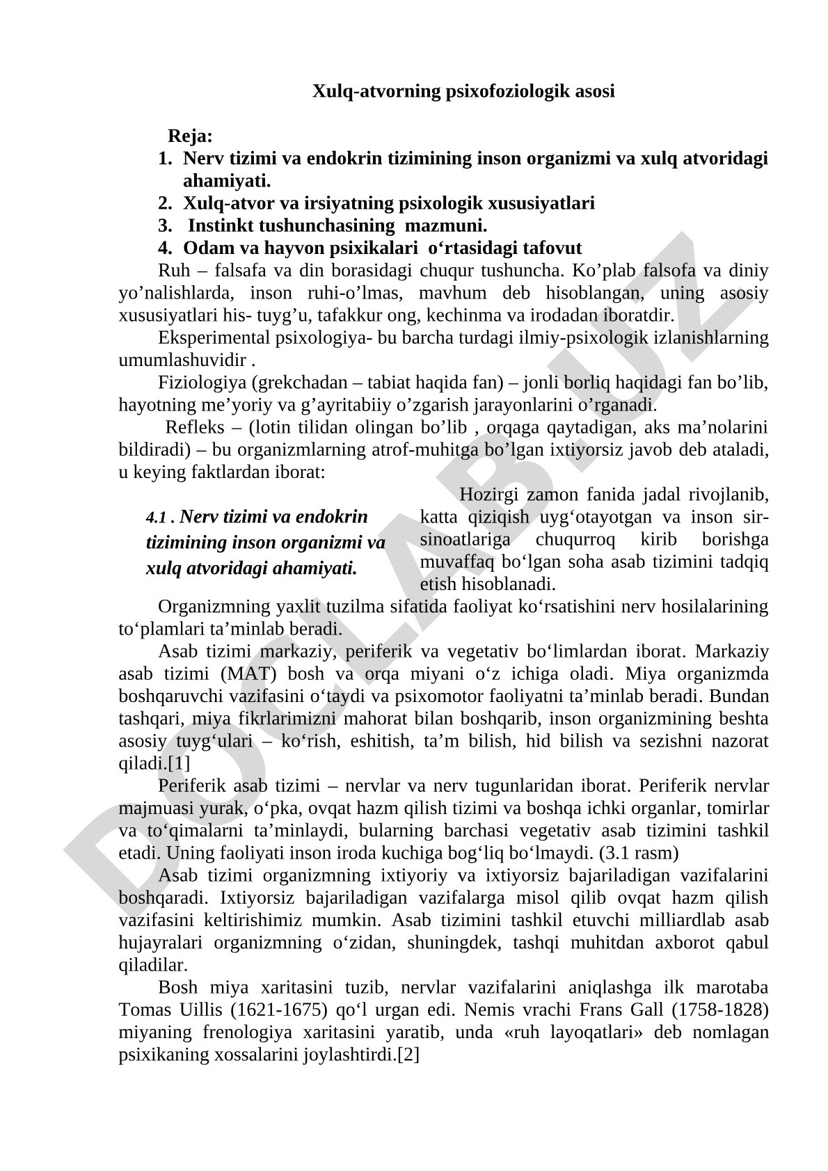 Xulq-atvorning psixofoziologik asosi