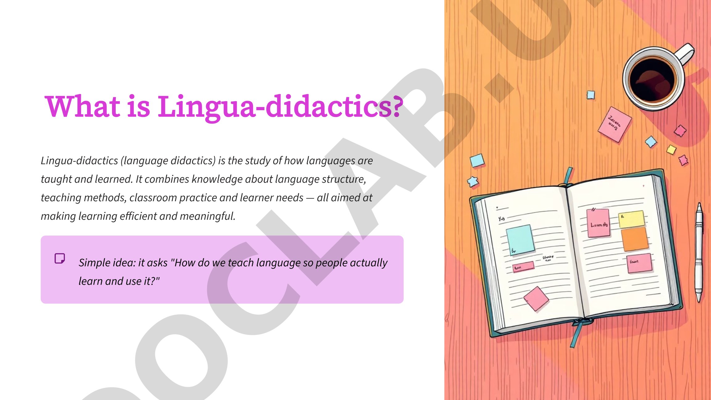 Overview of lingua-didactics, its significance, and connections to other fields