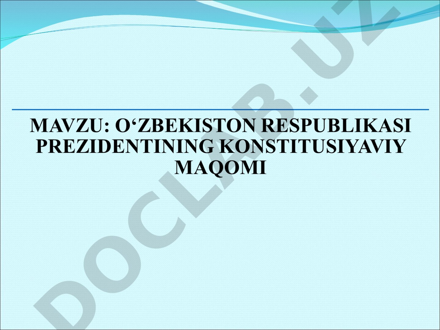 Prezidentlik lavozimini O‘zbekiston Respublikasi davlat hokimiyati tizimida o‘rnatilishi
