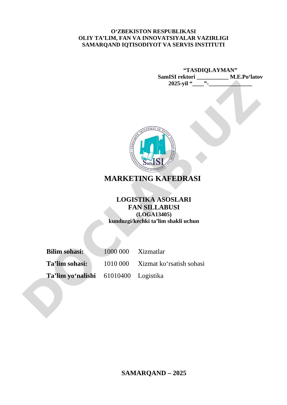 Logistika asoslari