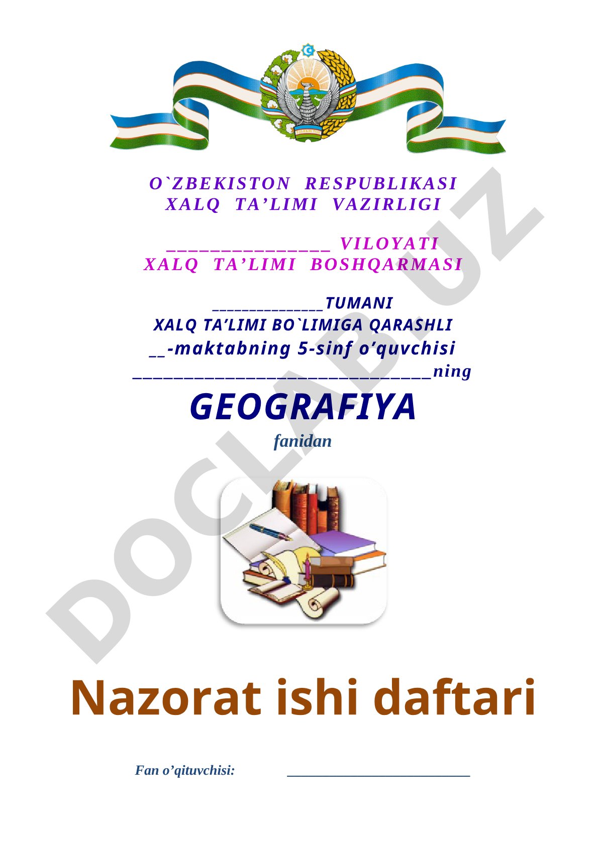 5-sinf geografiya fanidan geografik diktant savollari