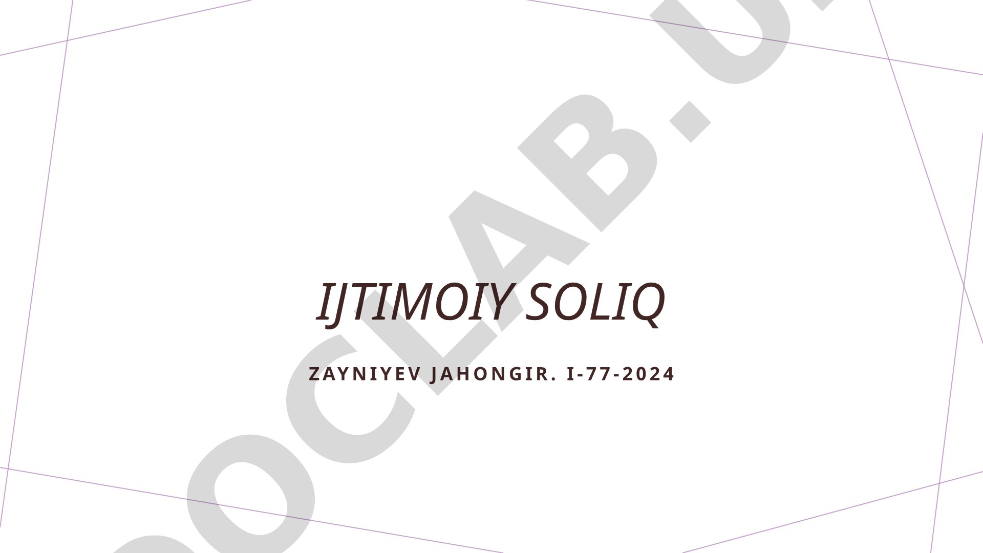 Ijtimoiy soliqning maqsadlari va iqtisodiy barqarorlikdagi roli