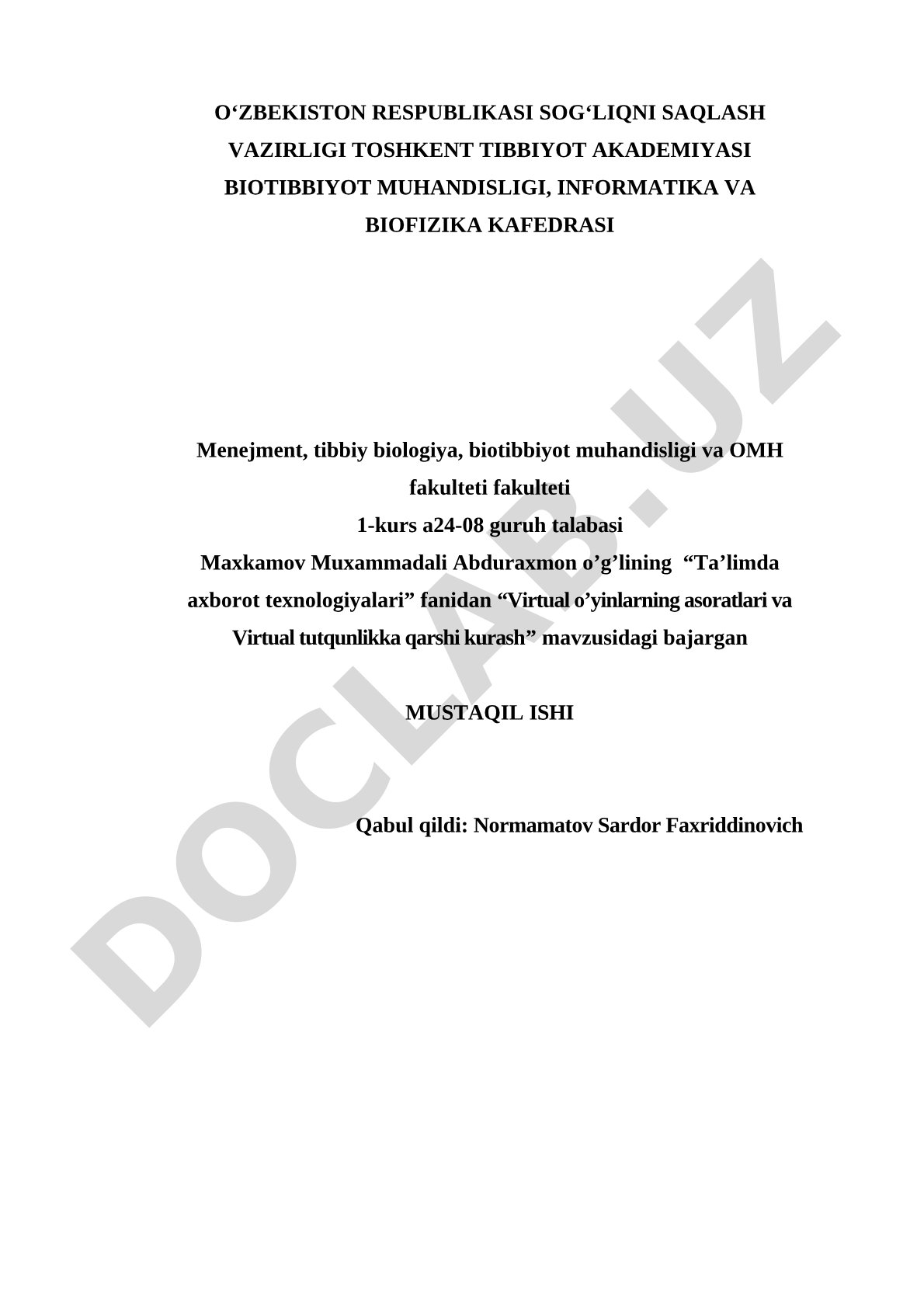 Virtual o’yinlarning asoratlari va Virtual tutqunlikka qarshi kurash