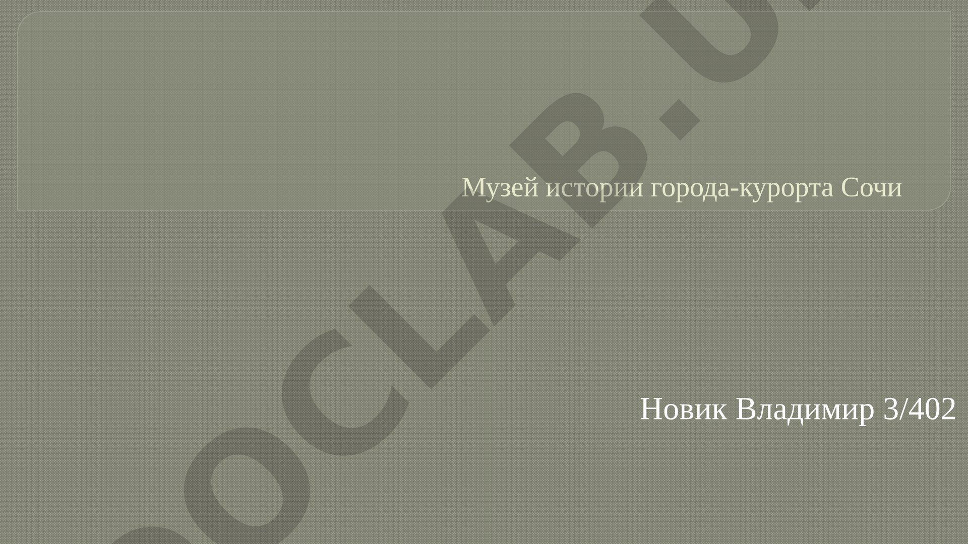 Музей истории города-курорта Сочи