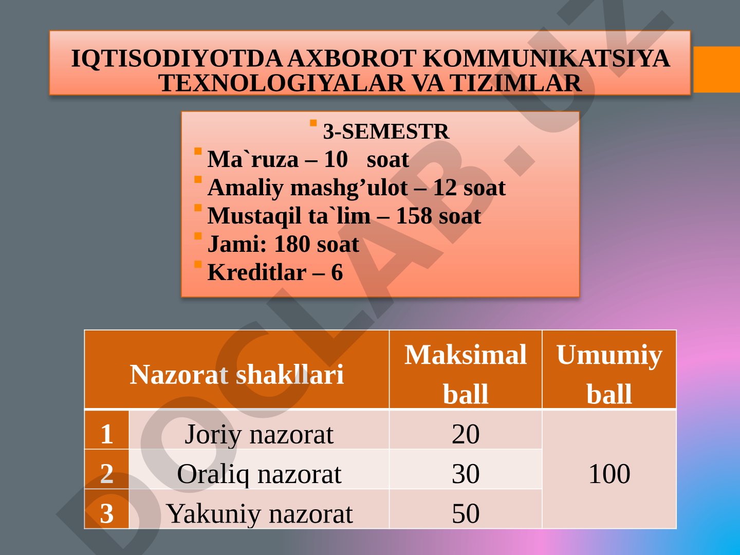 Iqtisodiyotda axborot kommunikatsiya texnologiyalar va tizimlar