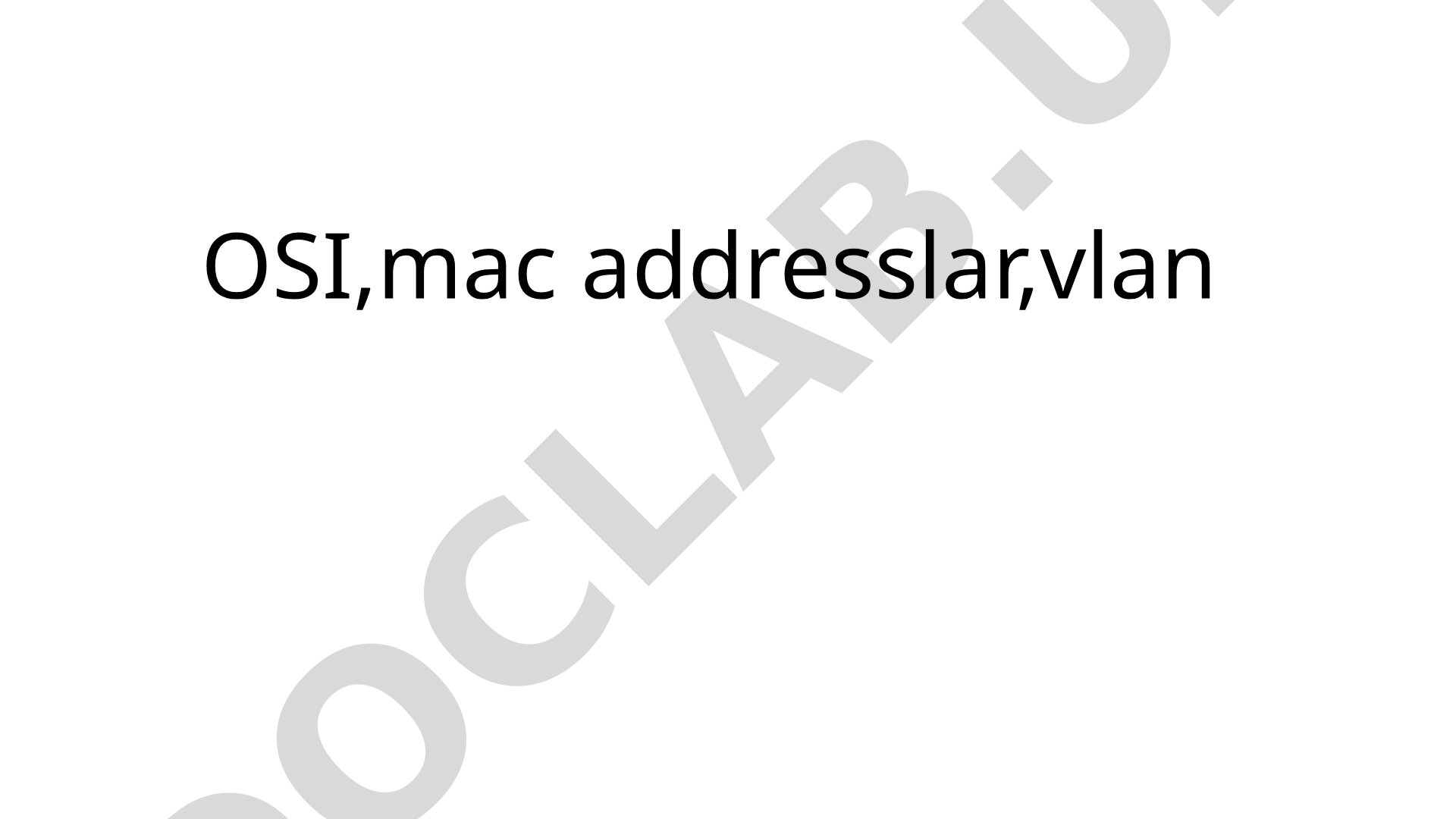 OSI modeli, MAC addresslar va VLAN