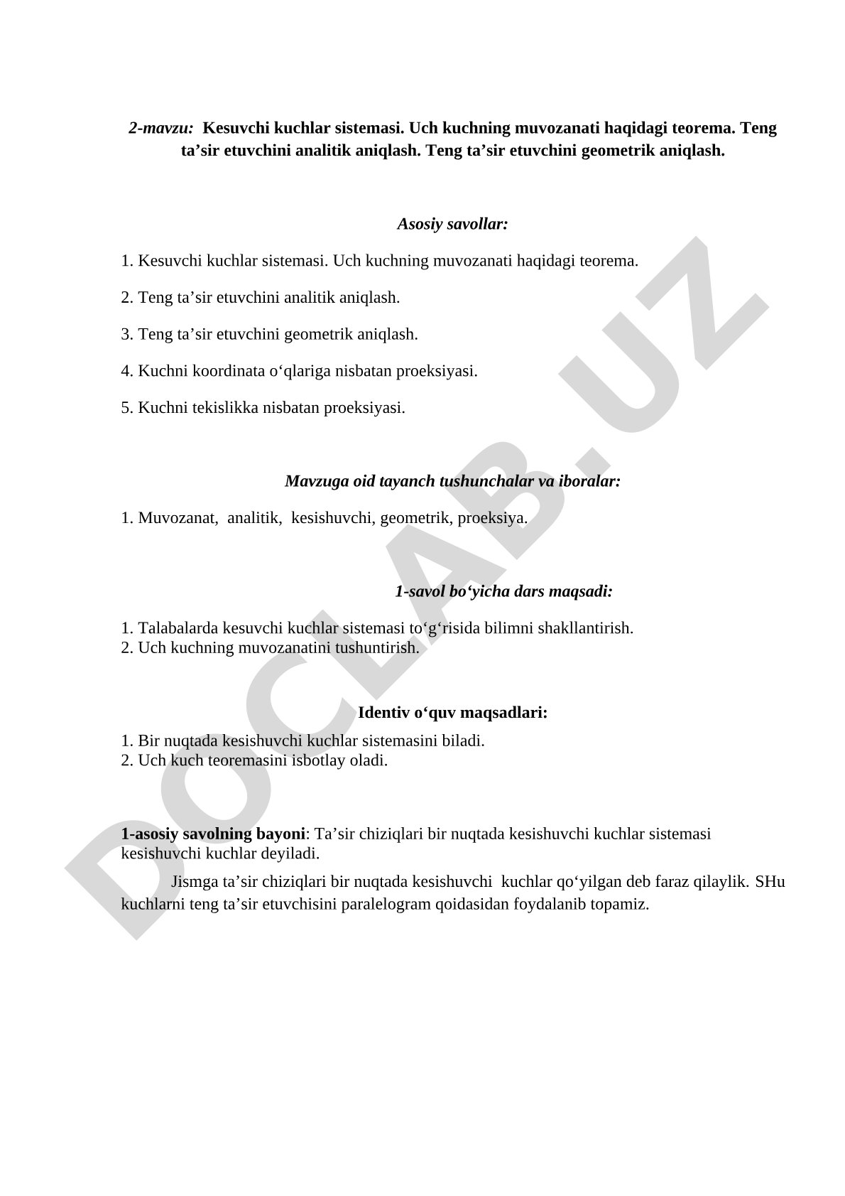 Kesuvchi kuchlar sistemasi