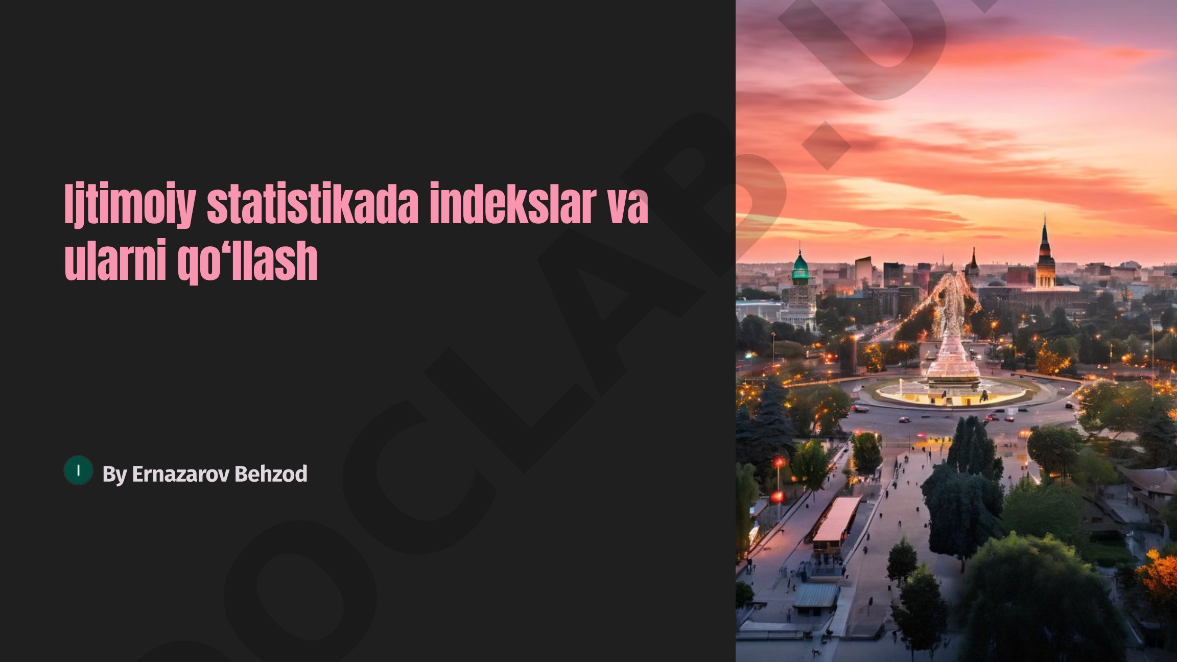 Ijtimoiy statistikada indekslar va ularni qo‘llash