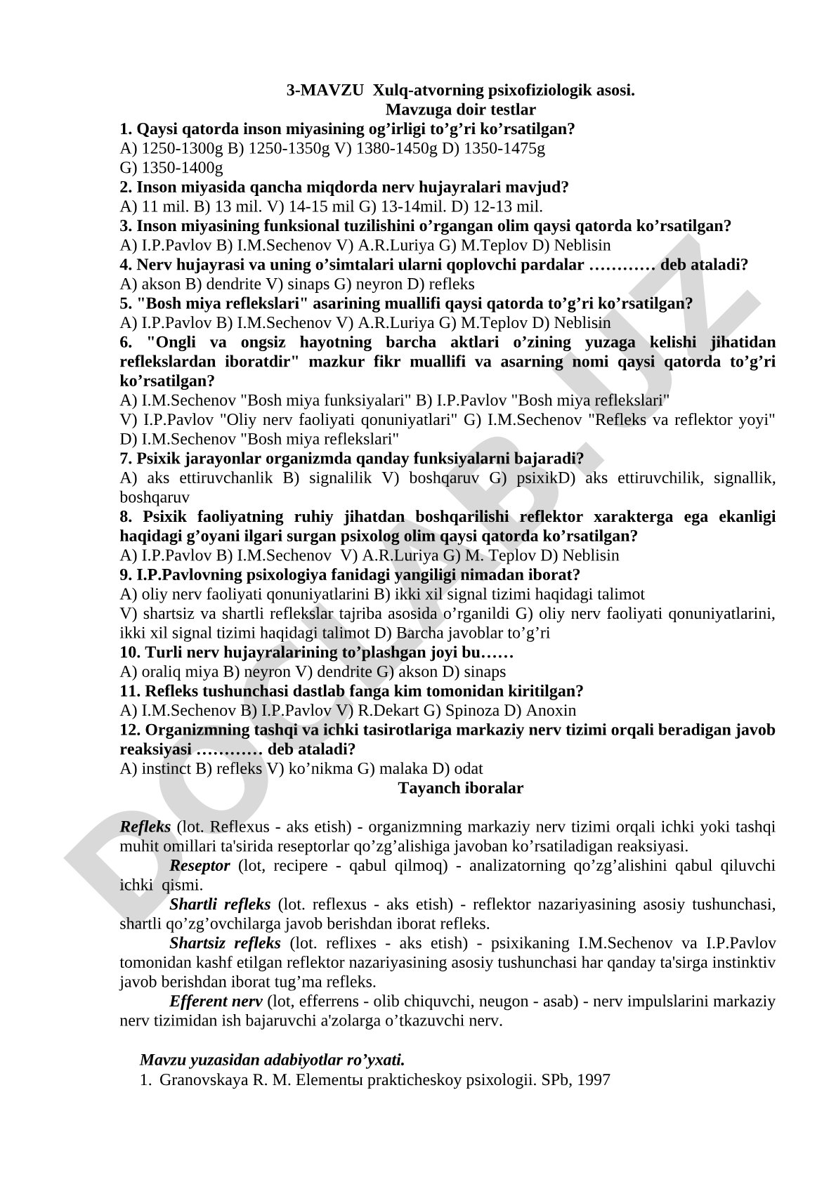 Xulq-atvorning psixofiziologik asosi