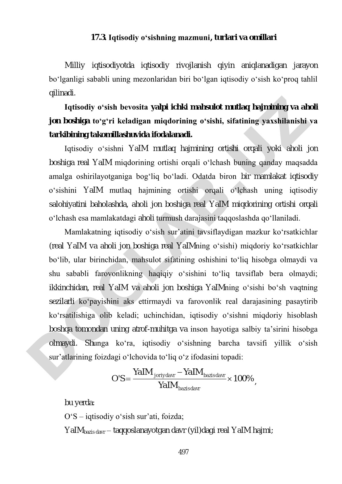 Iqtisodiy o‘sishning mazmuni, turlari va omillari