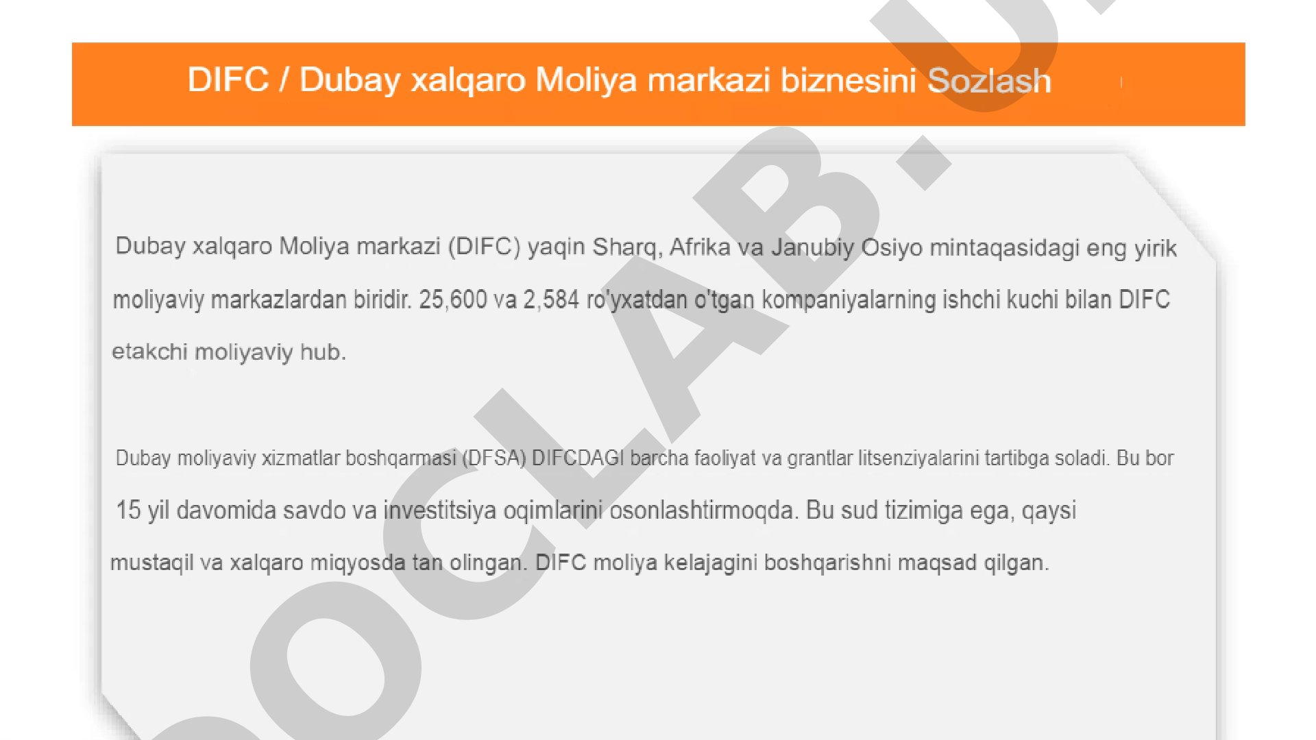 Dubayning yetakchi investitsiya platformalari